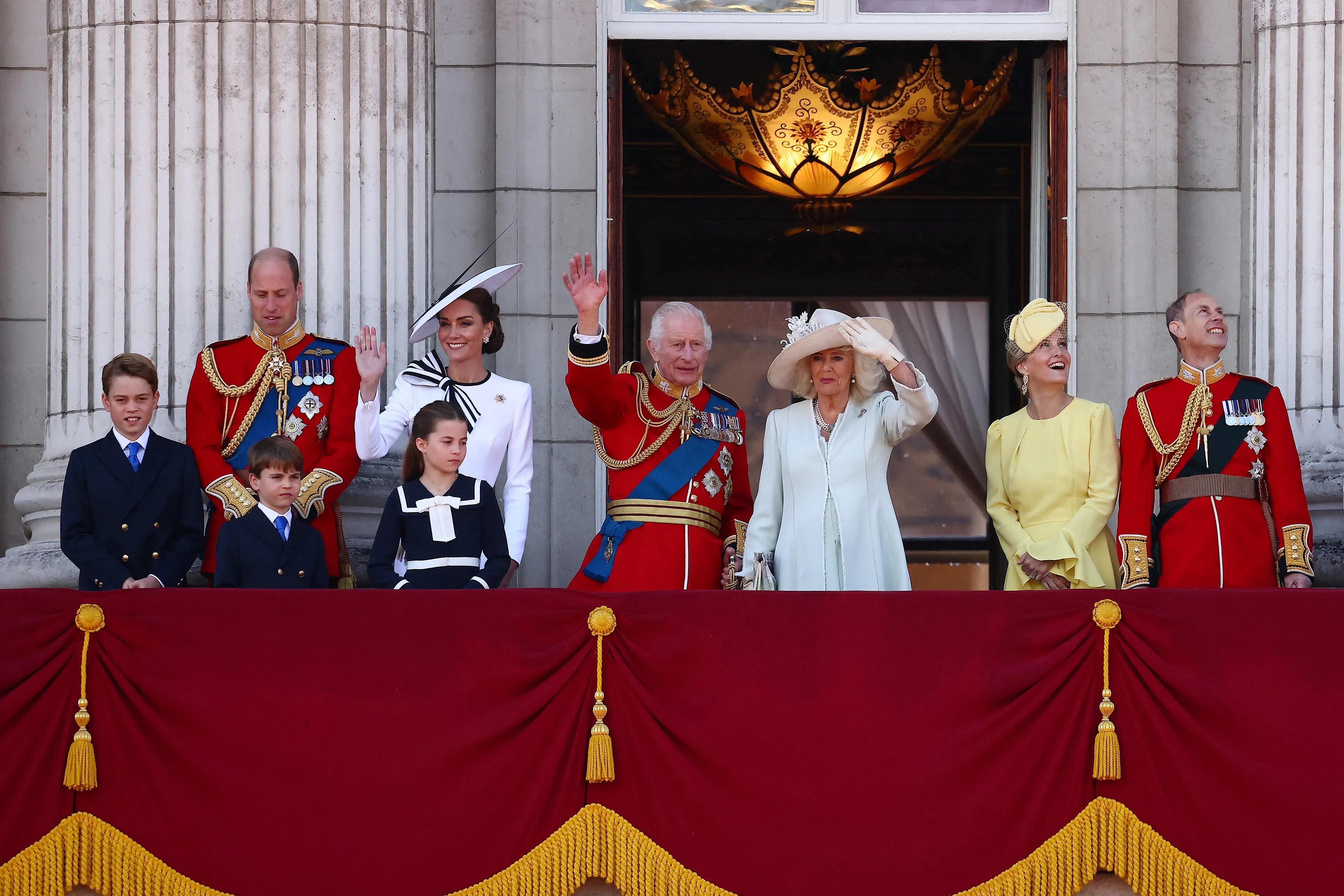De Britse koninklijke familie bij Trooping the Colour (2024).