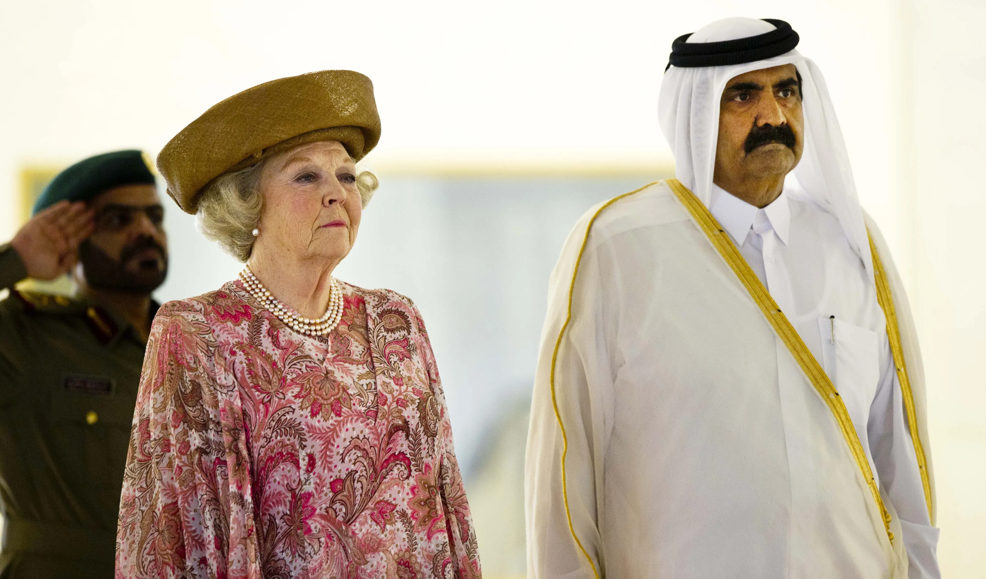 Koningin Beatrix met de emir van Qatar (2011).