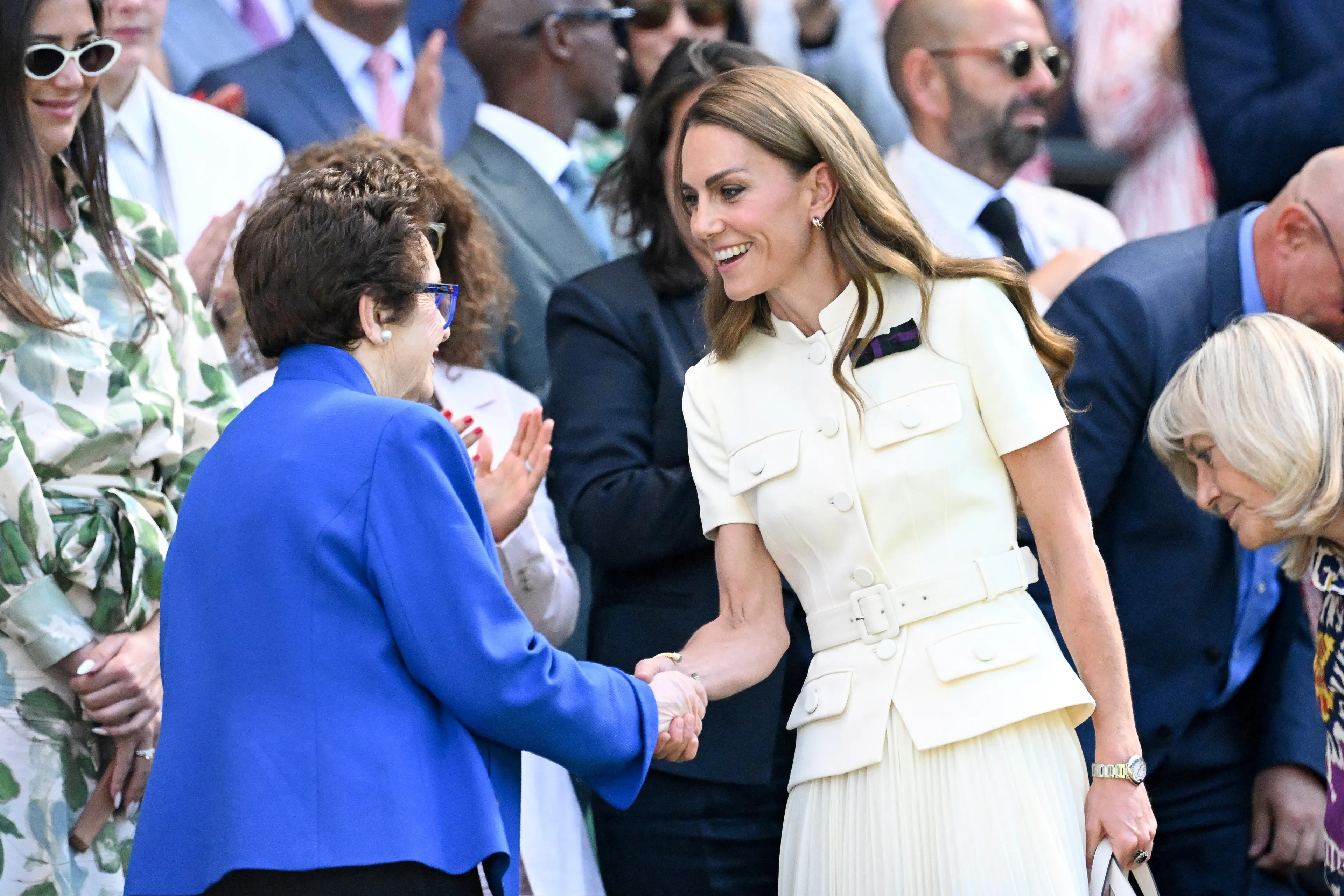 Voor de finale van de vrouwen droeg de prinses van Wales wit (2025).