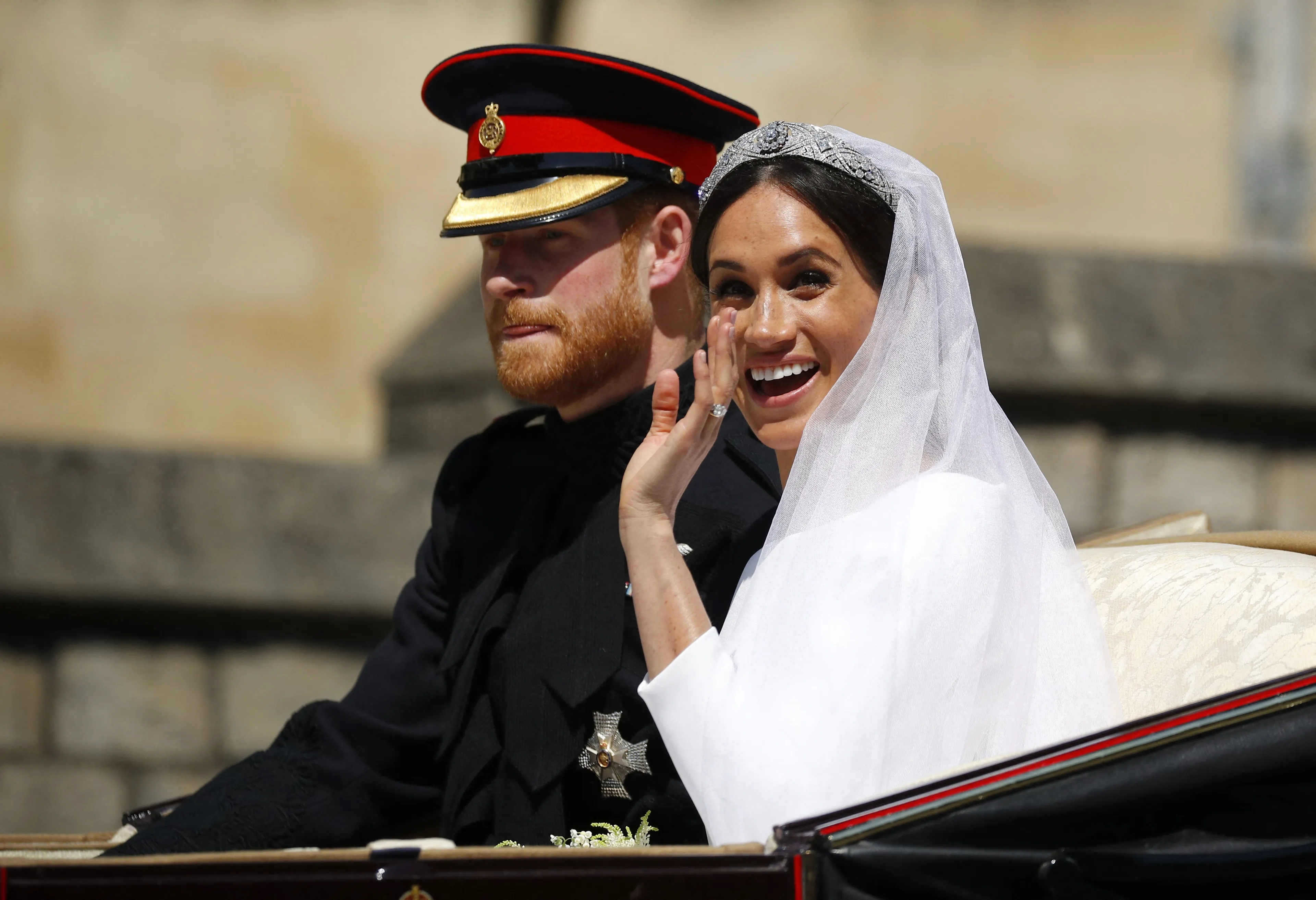 Prins Harry en hertogin Meghan geven elkaar in 2018 het jawoord.