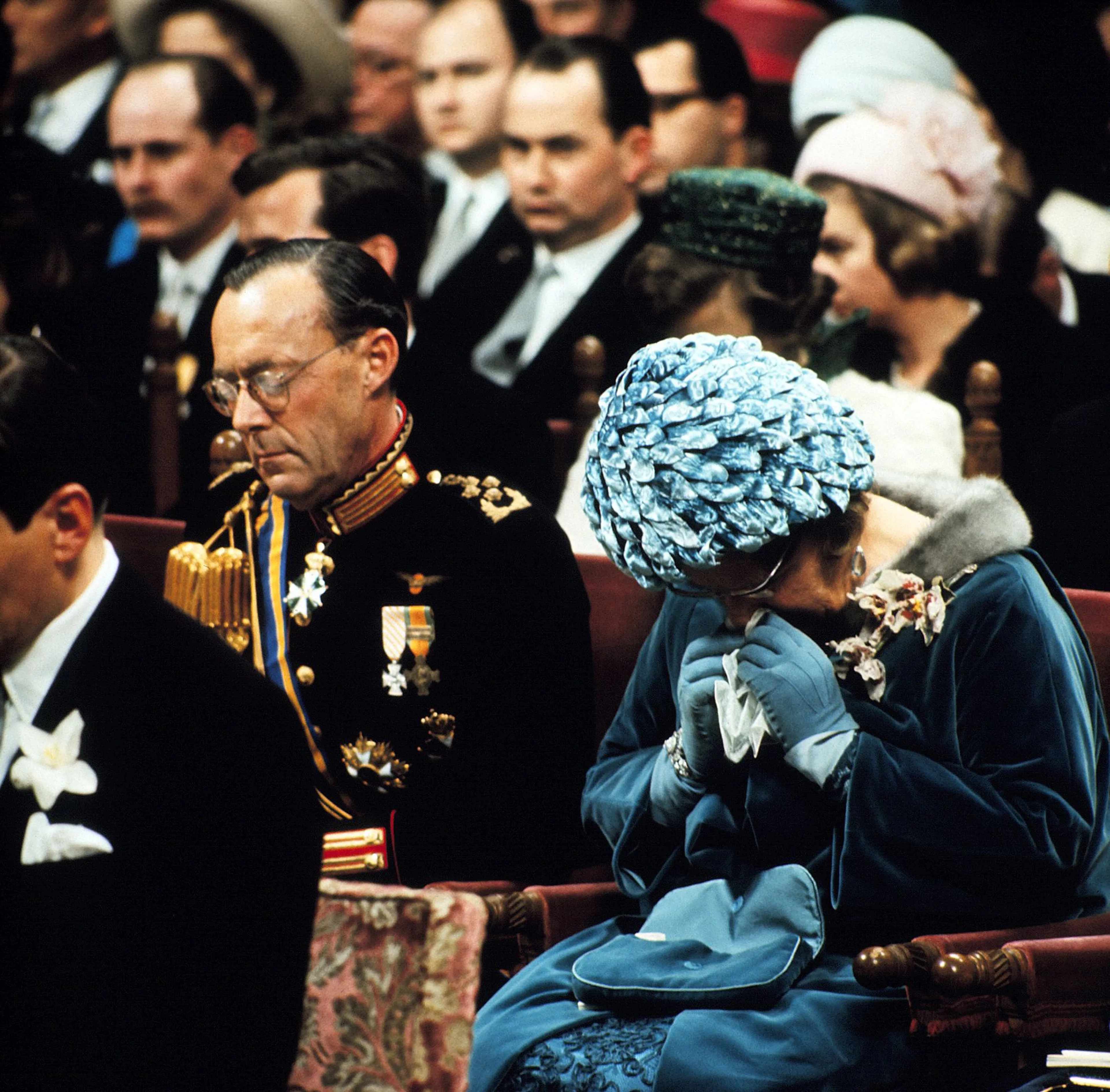Koningin Juliana op het huwelijk van prinses Beatrix (1966).