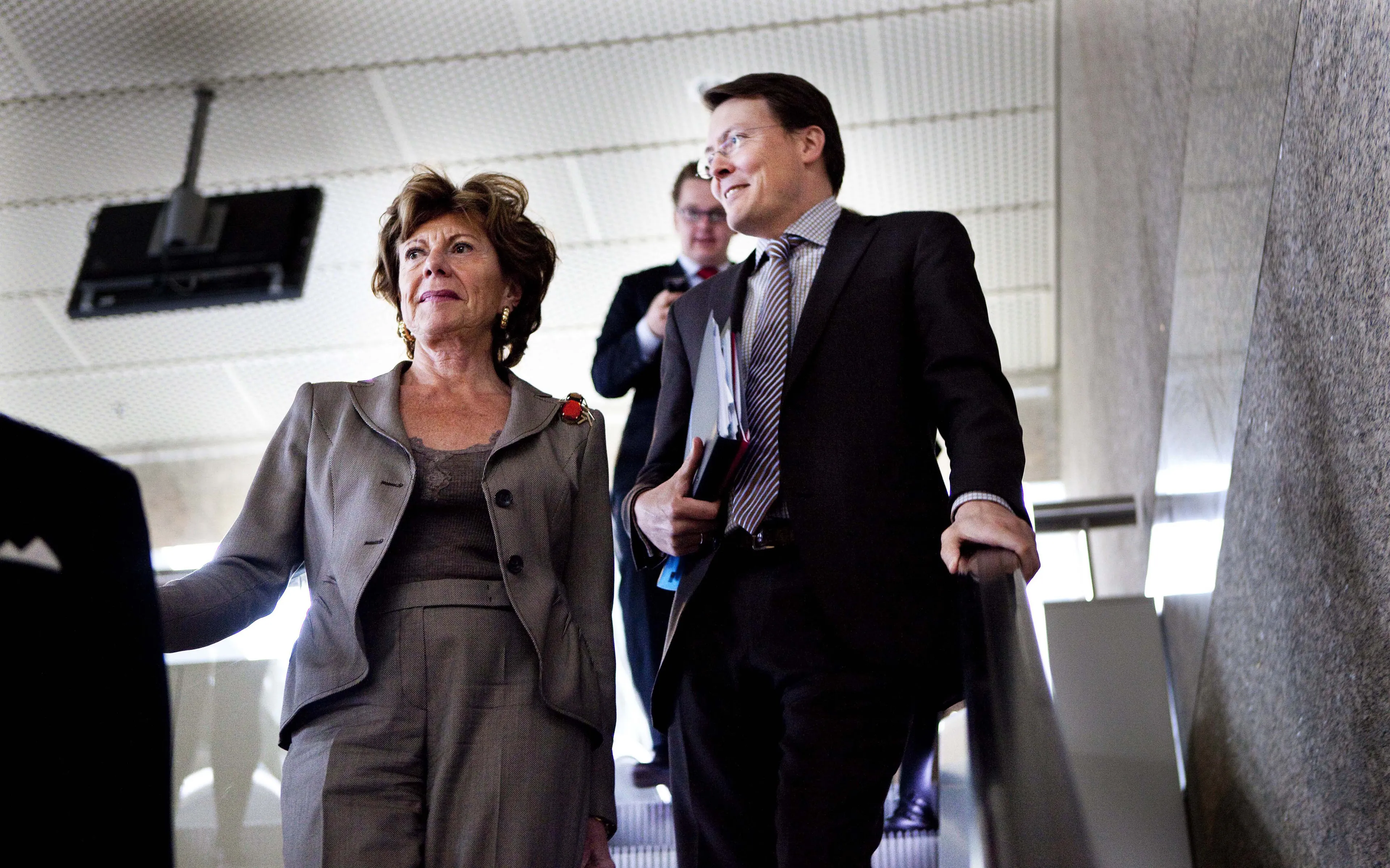 Prins Constantijn met toenmalig Eurocommissaris Neelie Kroes.