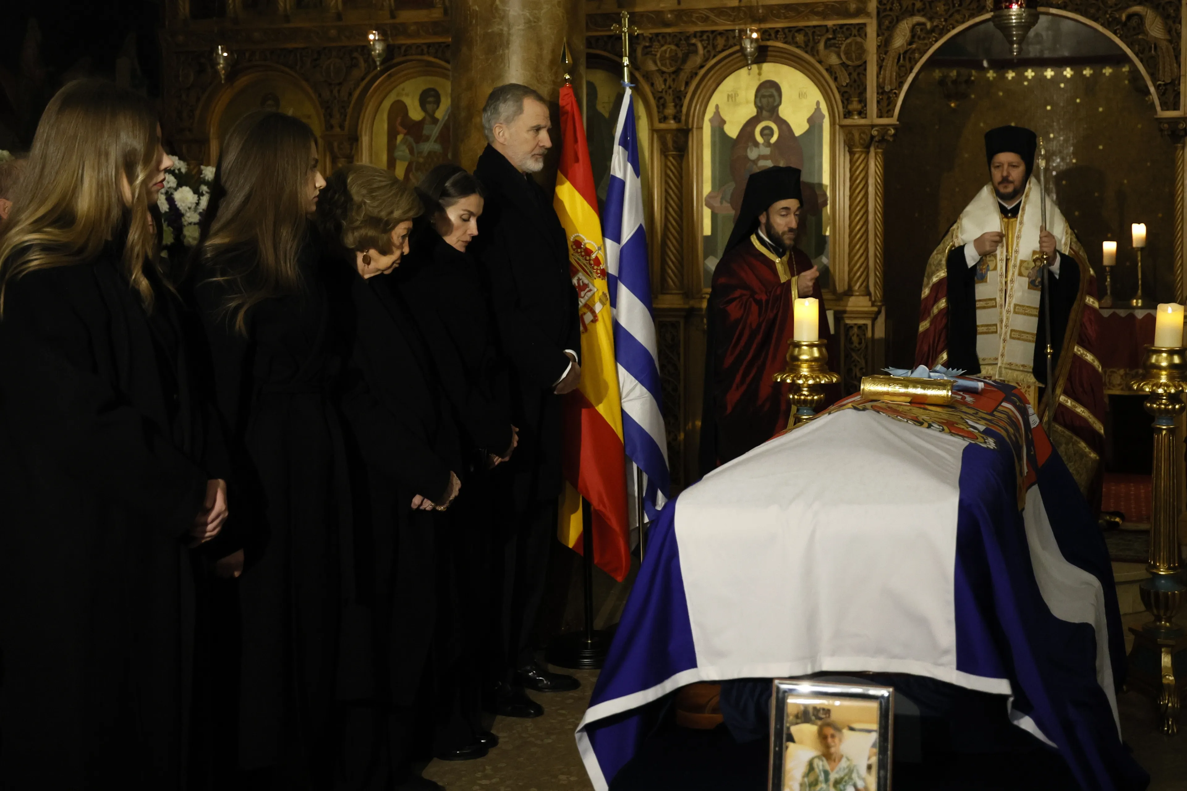 Tijdens de uitvaart van prinses Irene.