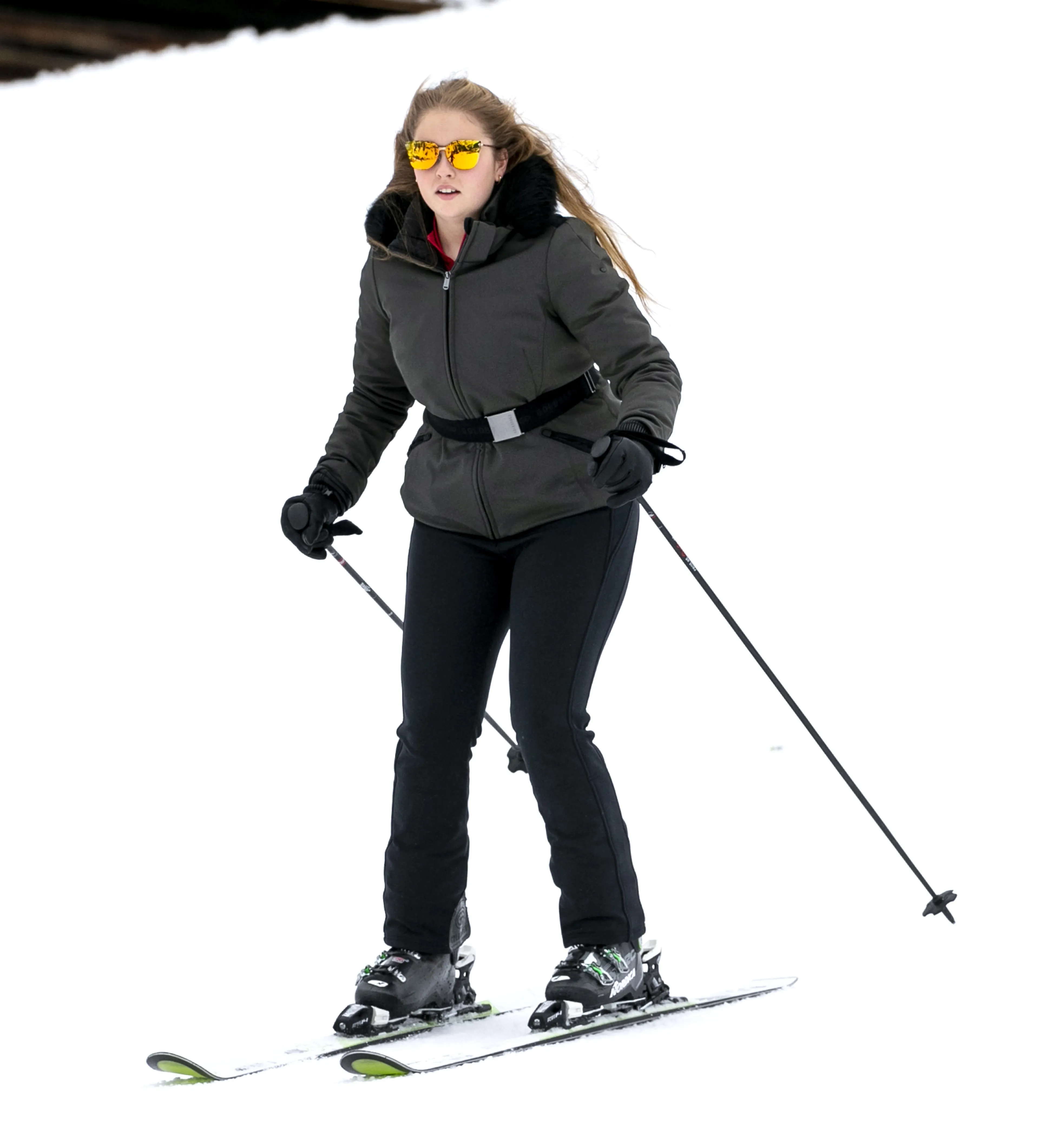 Prinses Amalia op de ski's (2020).