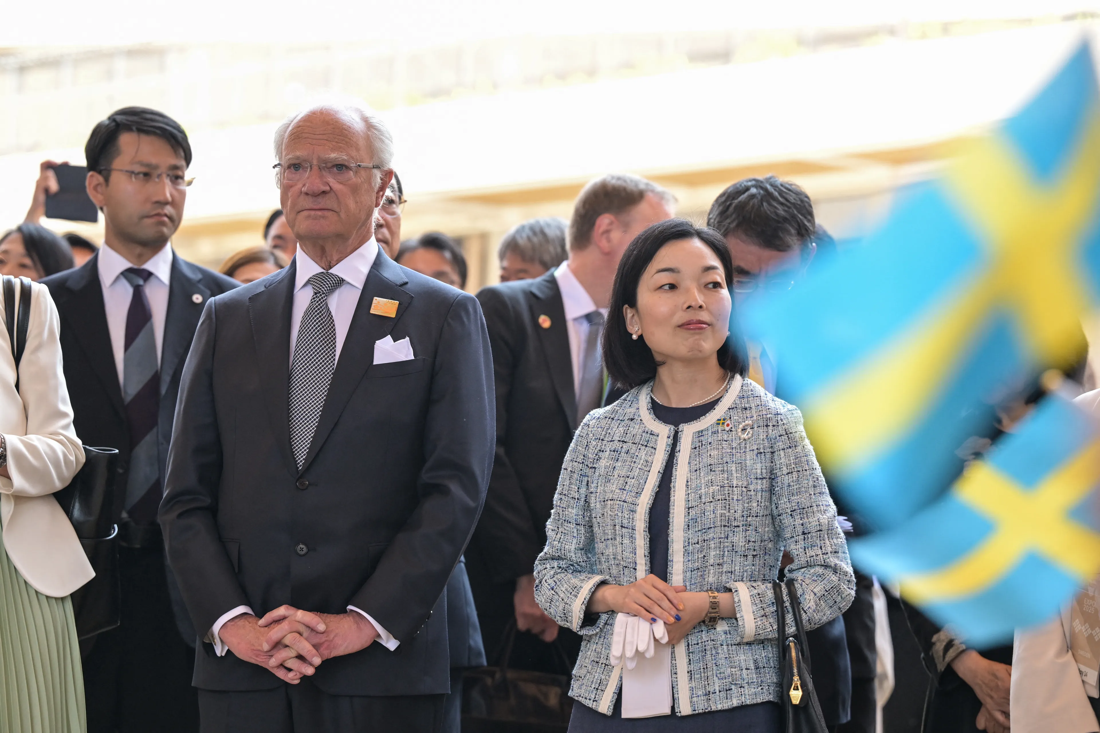 Koning Gustaf naast prinses Akiko (2025).