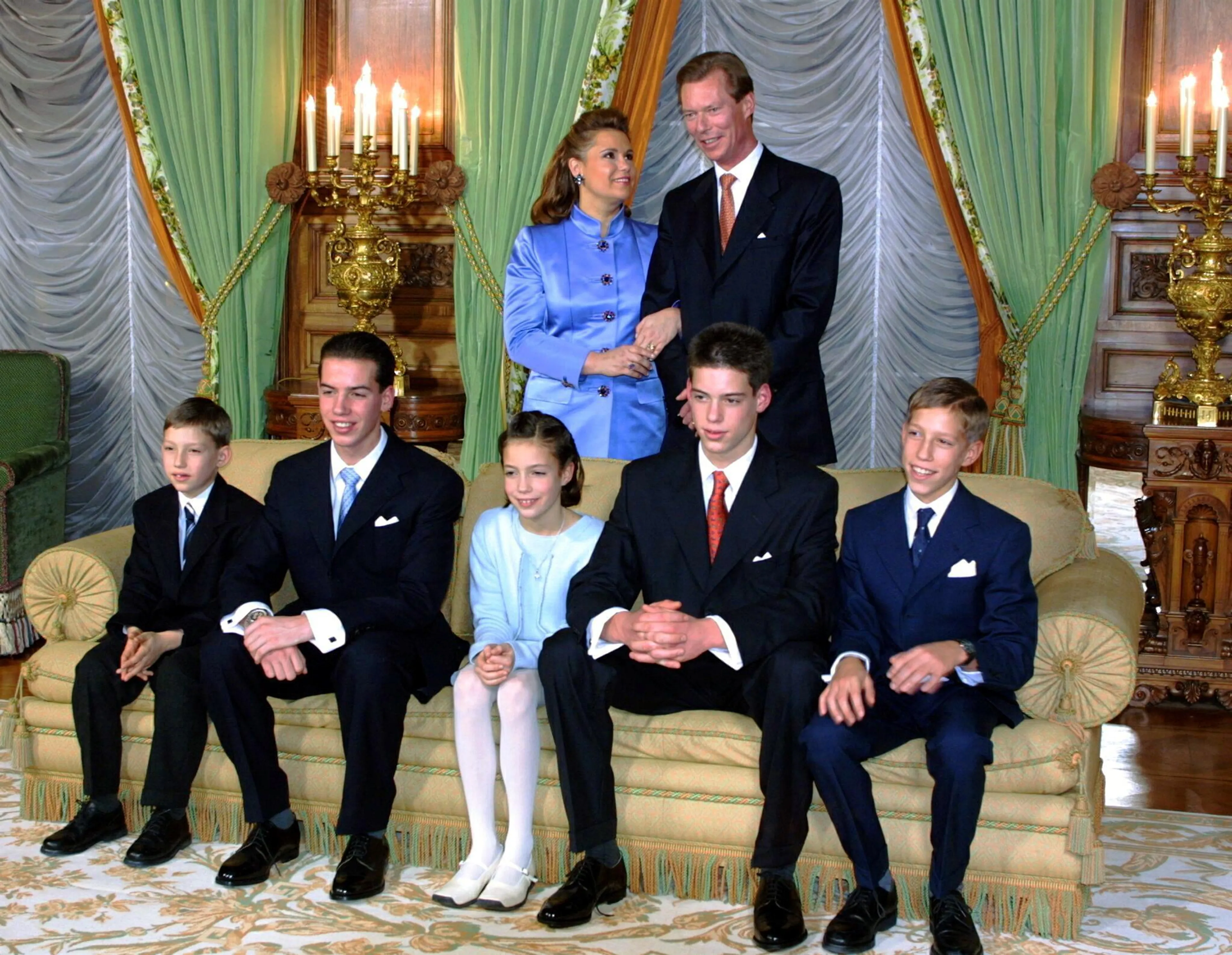 Henri en Maria Teresa met hun kinderen (2000).