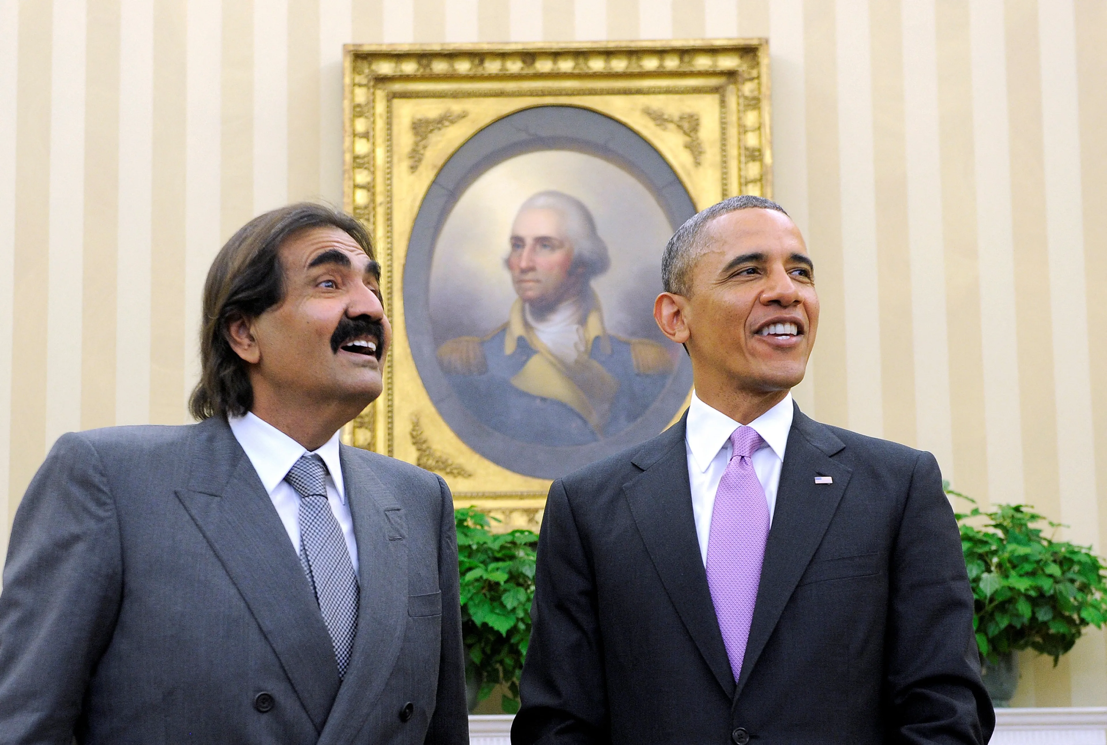De sjeik met Barack Obama.