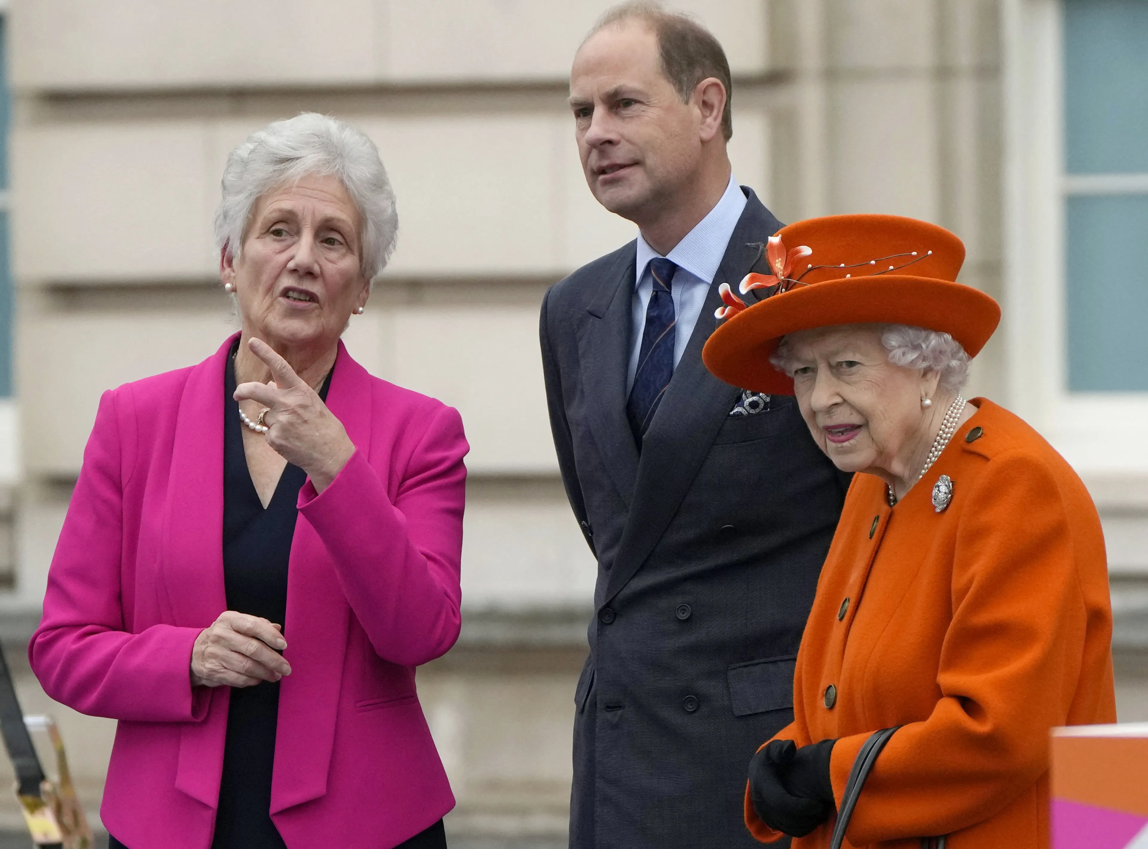 Samen met prins Edward was ze bij de Queen's Baton Relay.