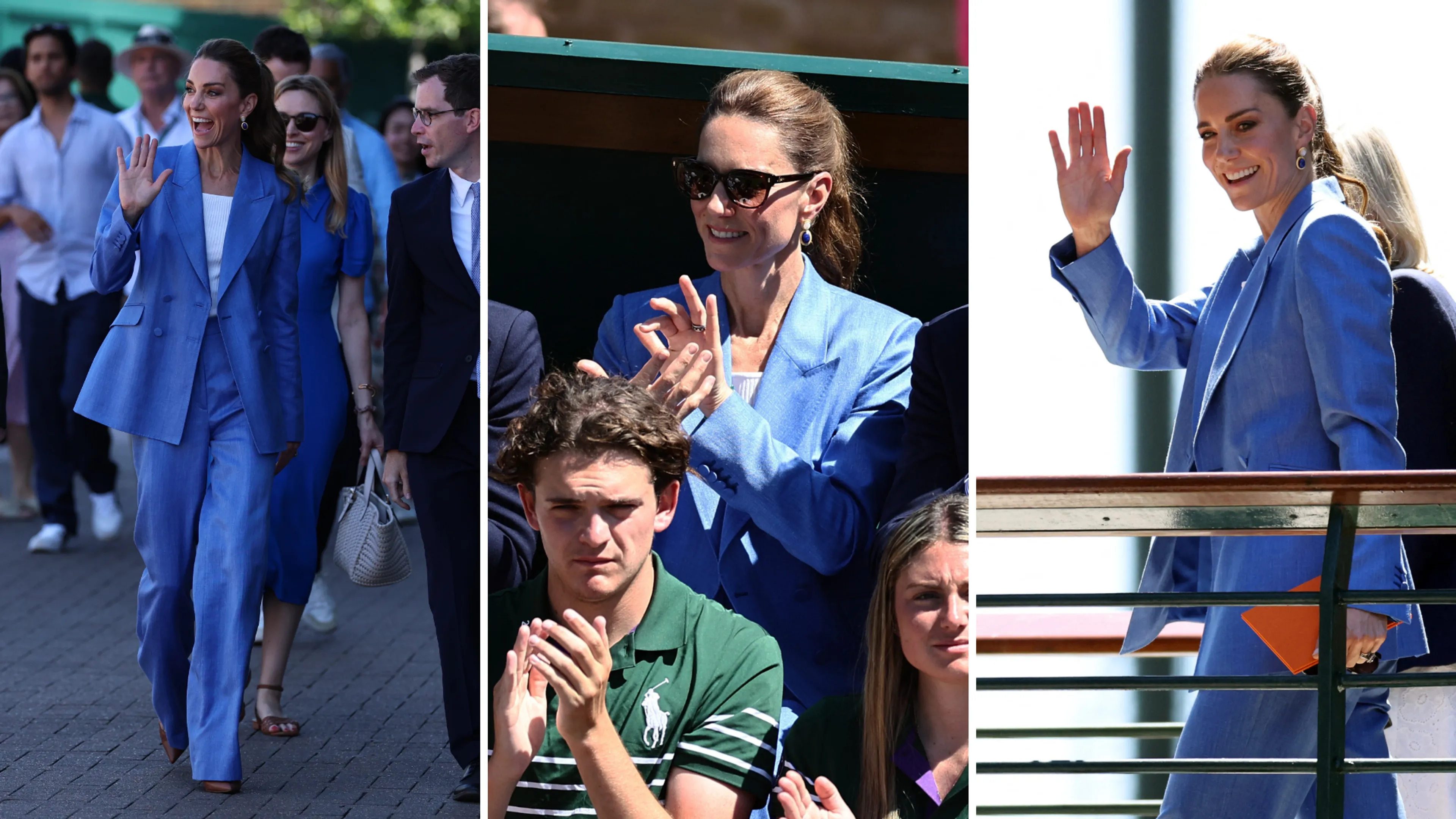 Catherine verschijnt in luchtig blauw pak op Wimbledon