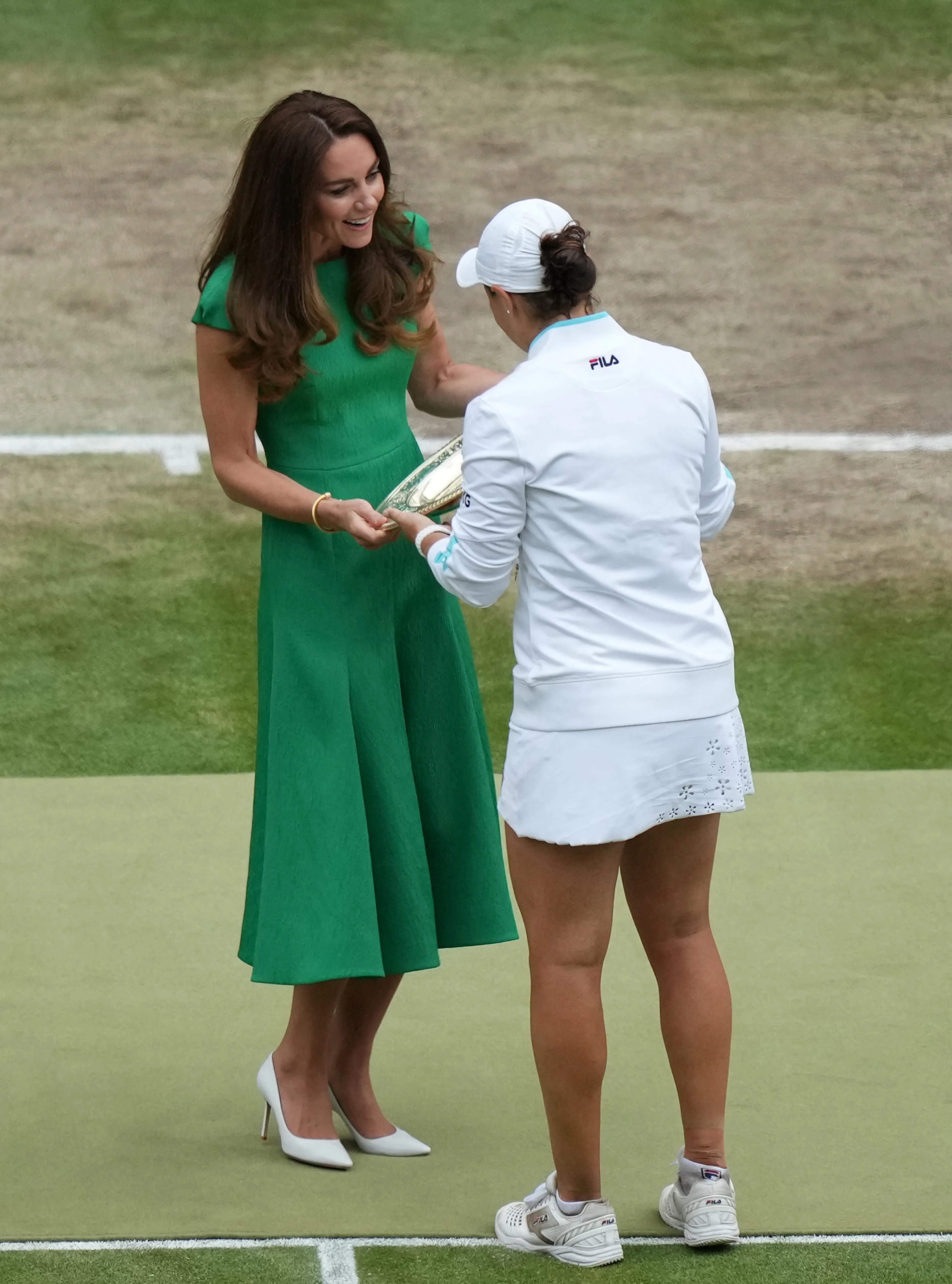 De groene jurk voor de finale van de vrouwen (2021).