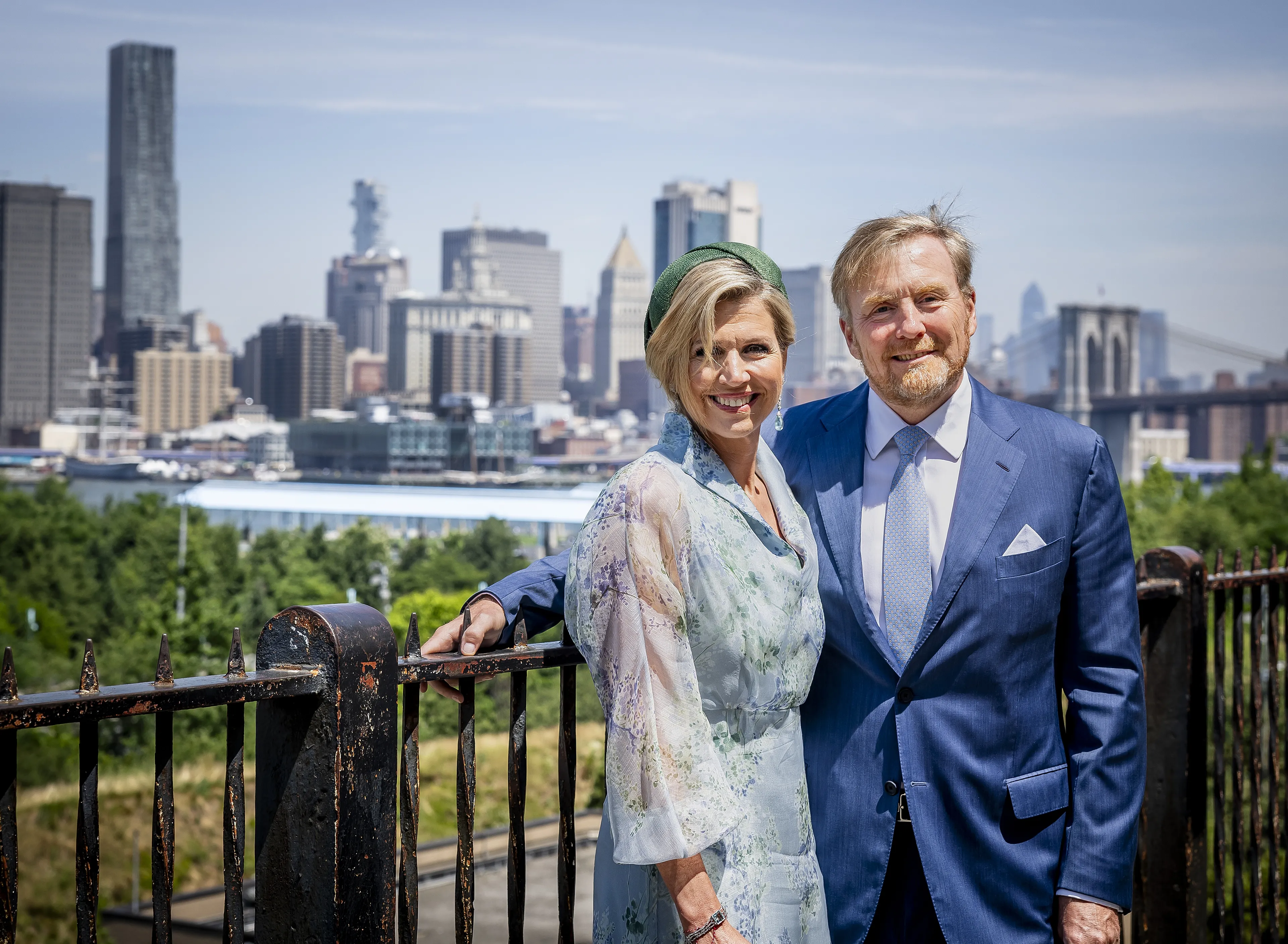 Een toeristisch plaatje van het koningspaar in New York.