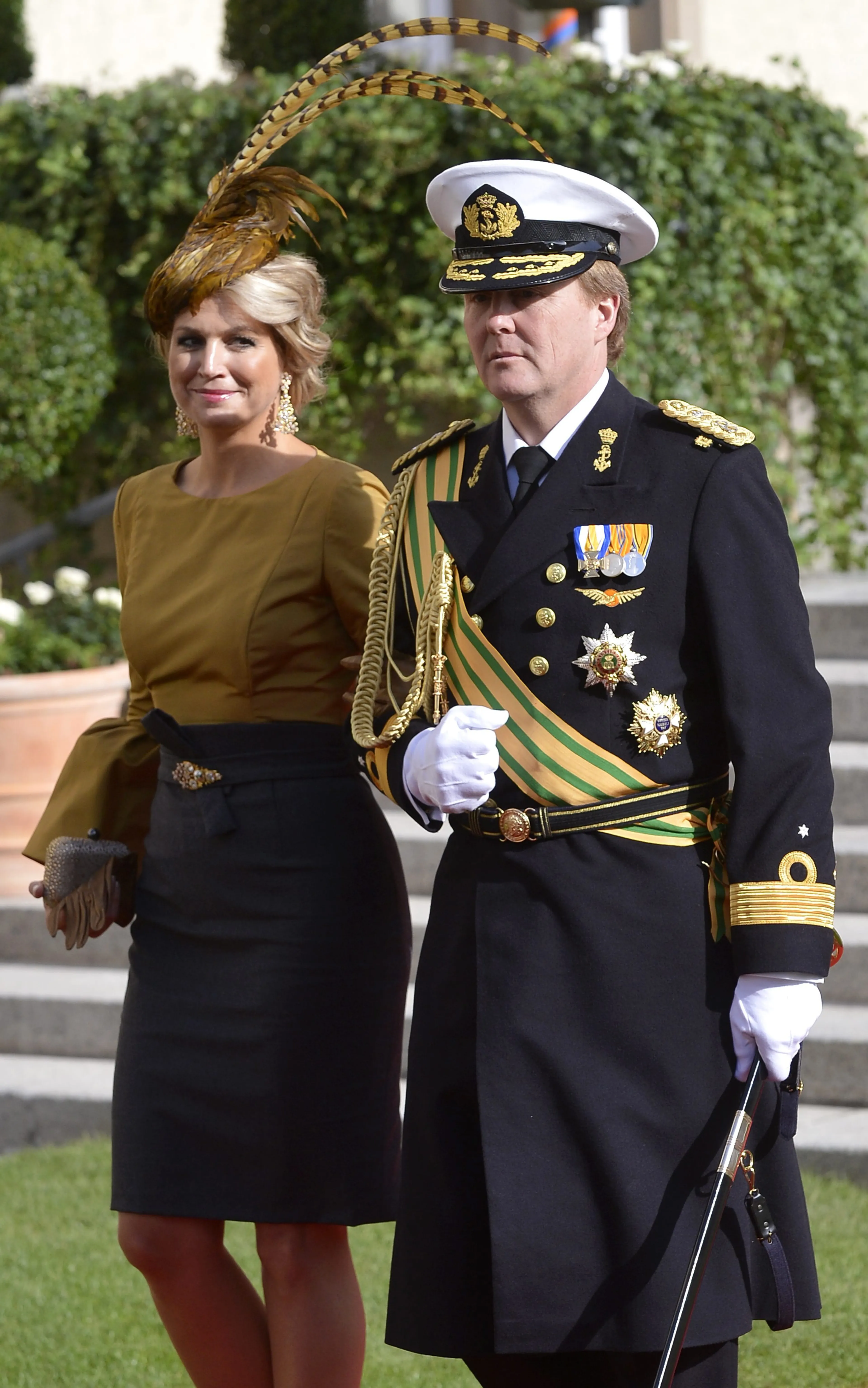 Het koningspaar bij het huwelijk.