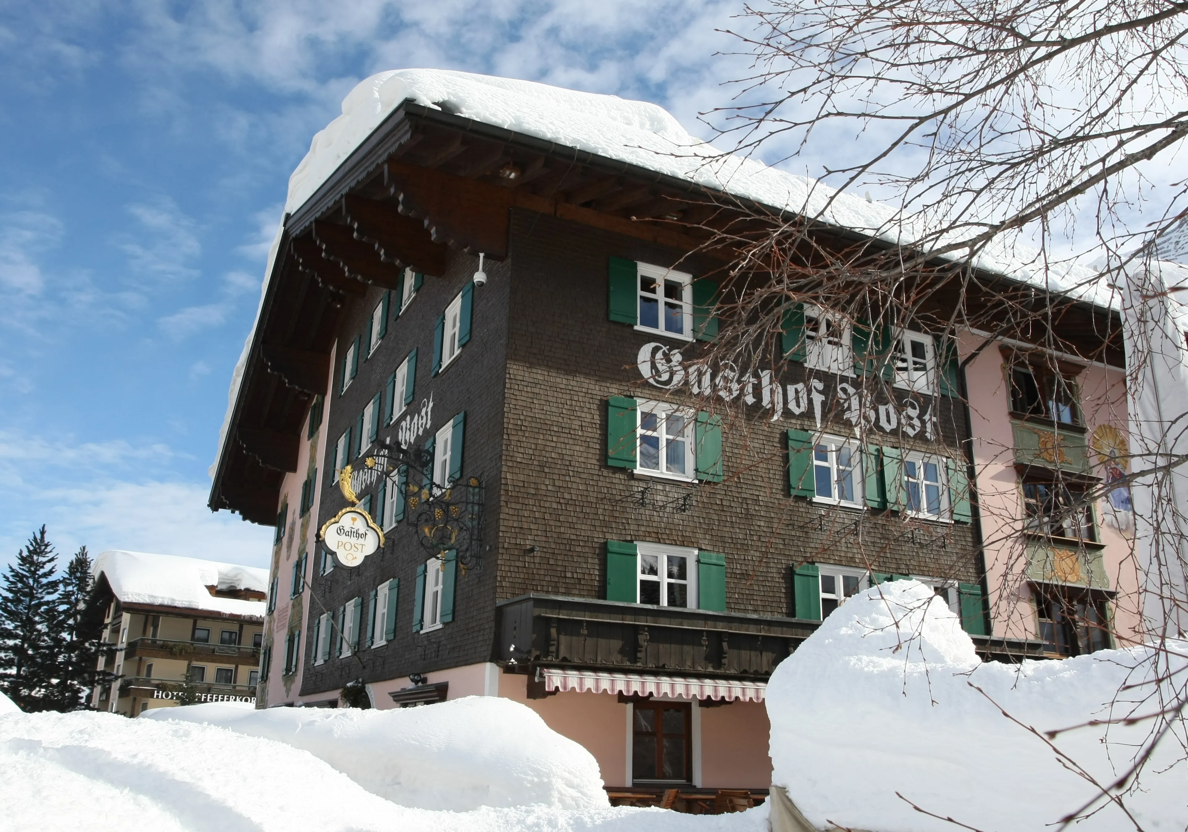 De buitenkant van het hotel.