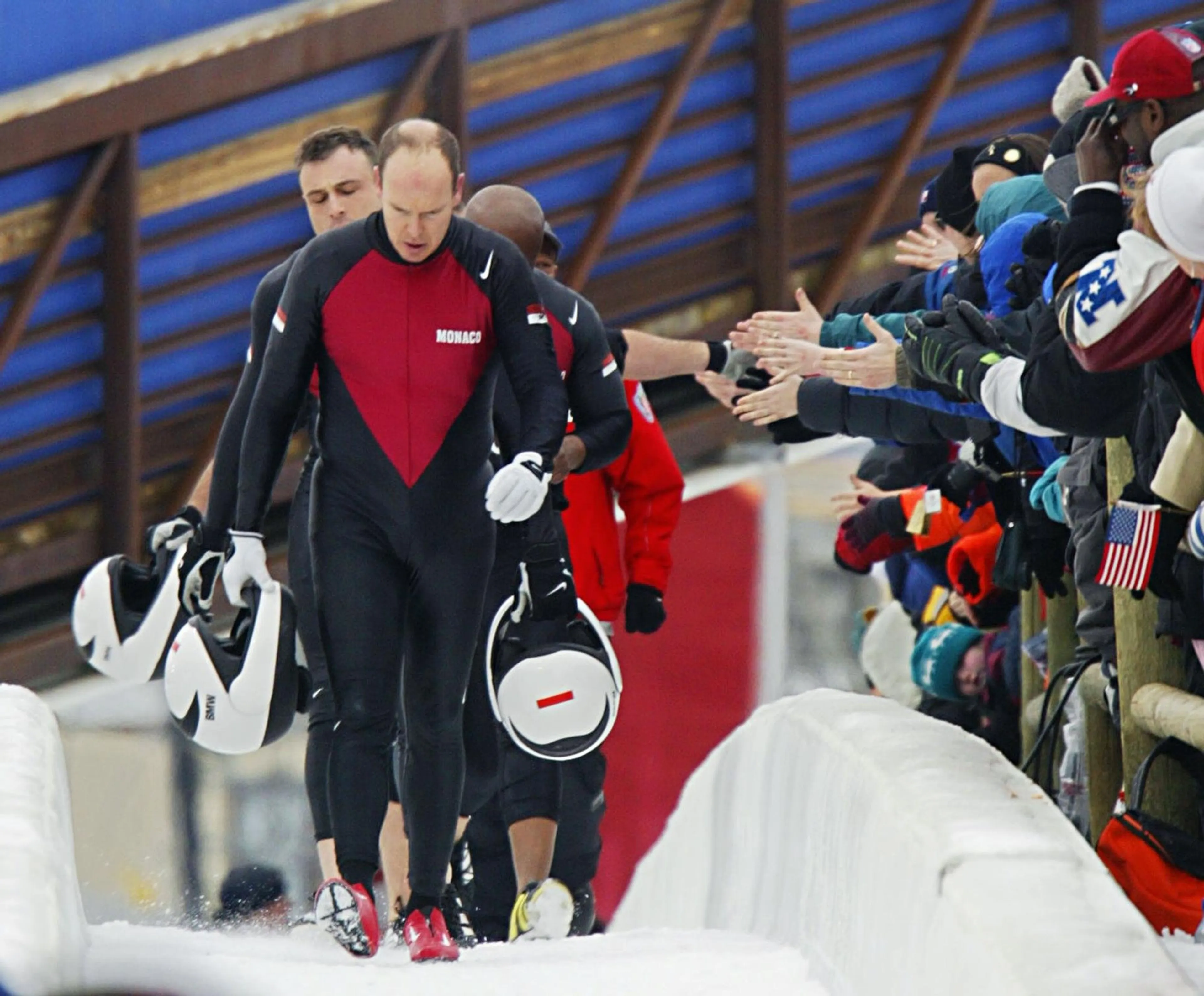 Prins Albert tijdens de Olympische Spelen (2002).