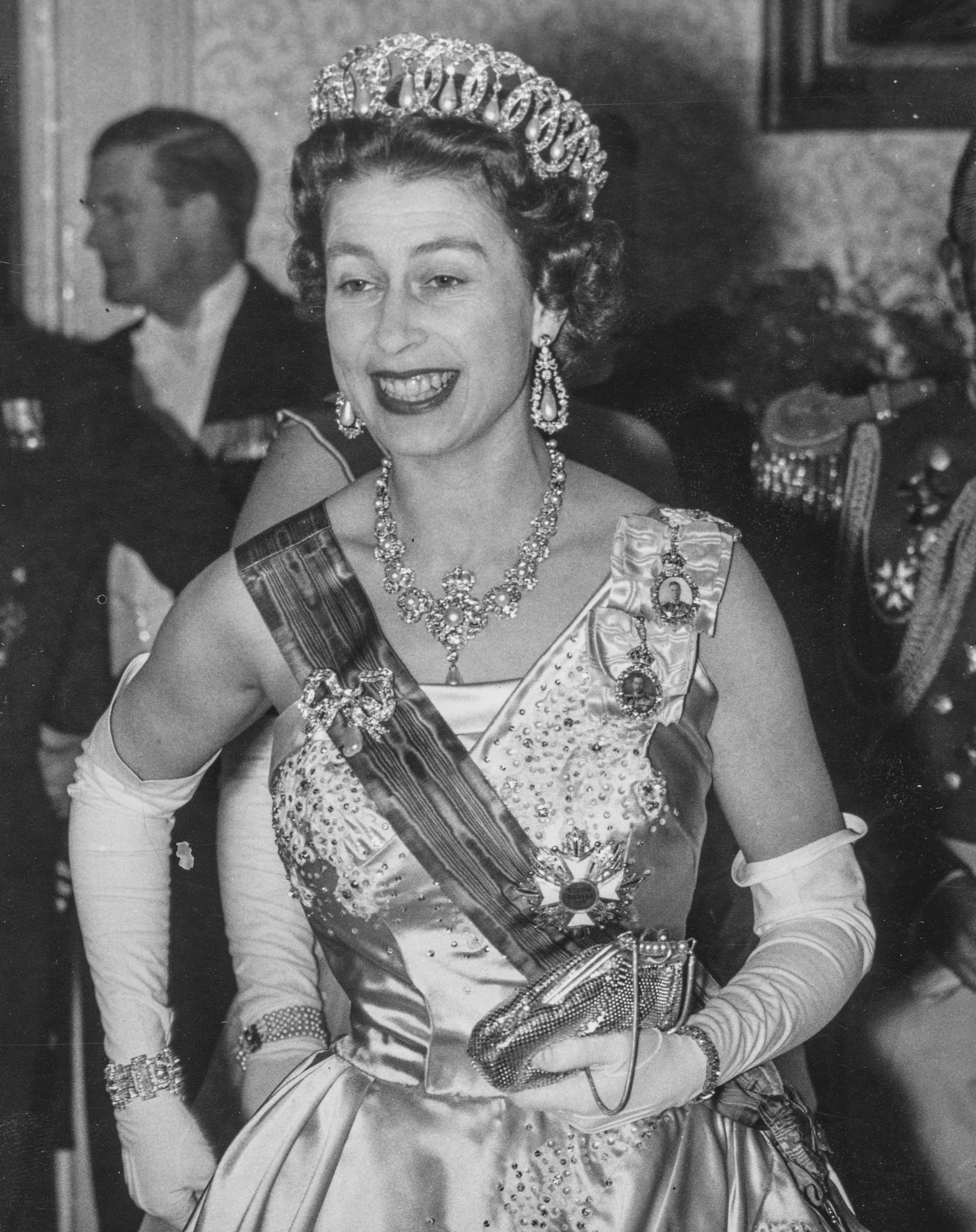 Koningin Elizabeth tijdens het staatsbezoek aan Nederland in 1958.