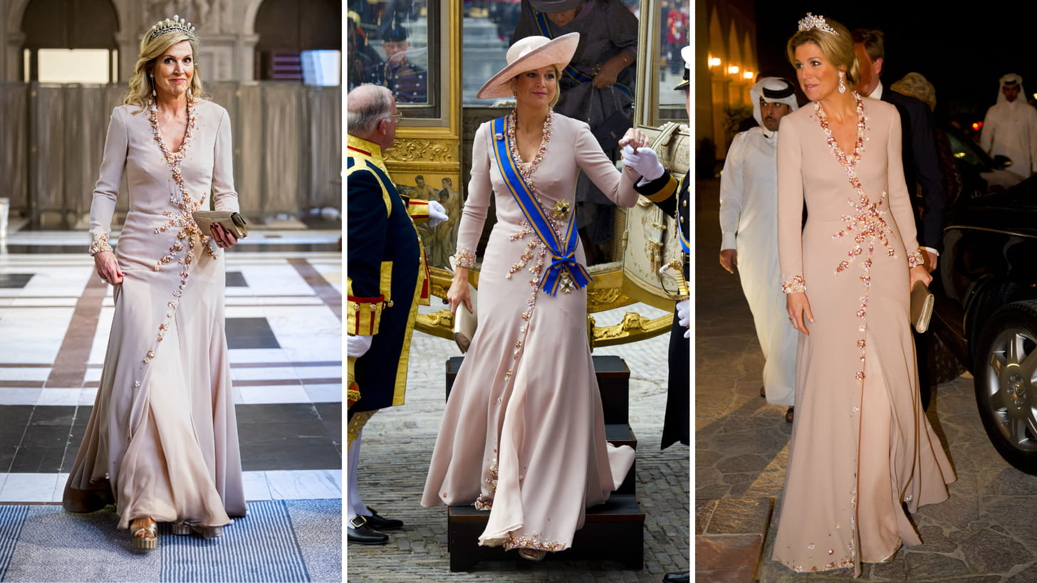 Koningin Máxima haalt 15 jaar oude galajurk uit de kast voor diner met het corps diplomatique
