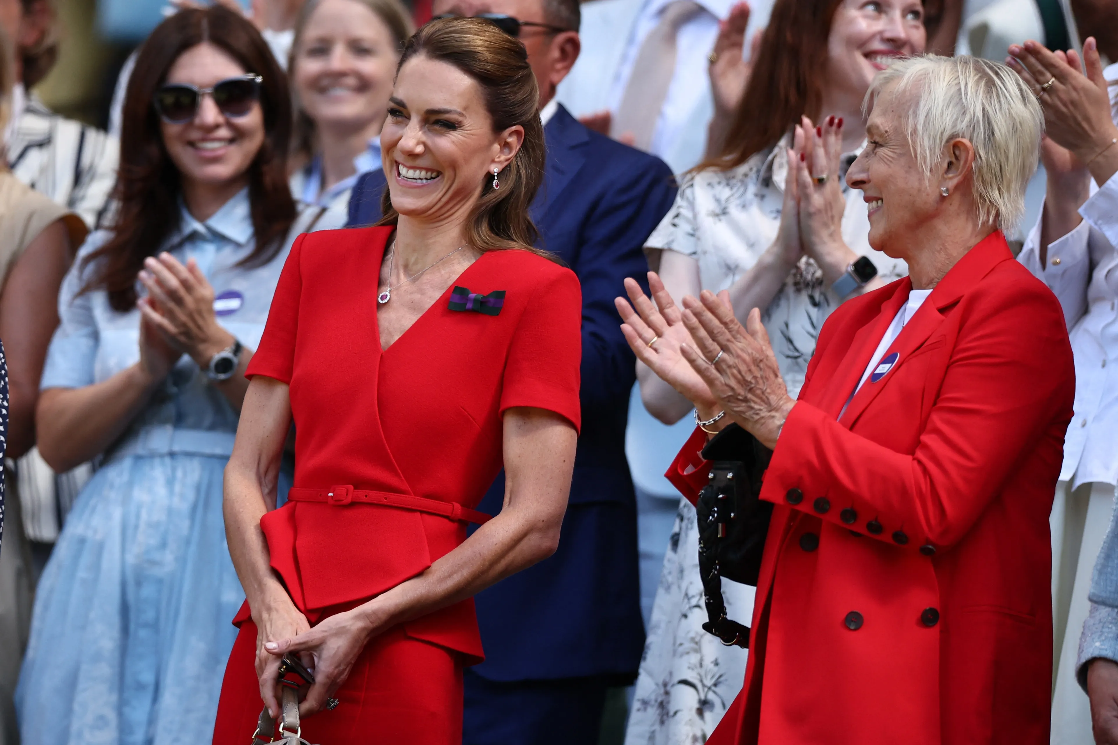 Catherine, de prinses van Wales bezocht zaterdag de finale bij de vrouwen op Wimbledon.
