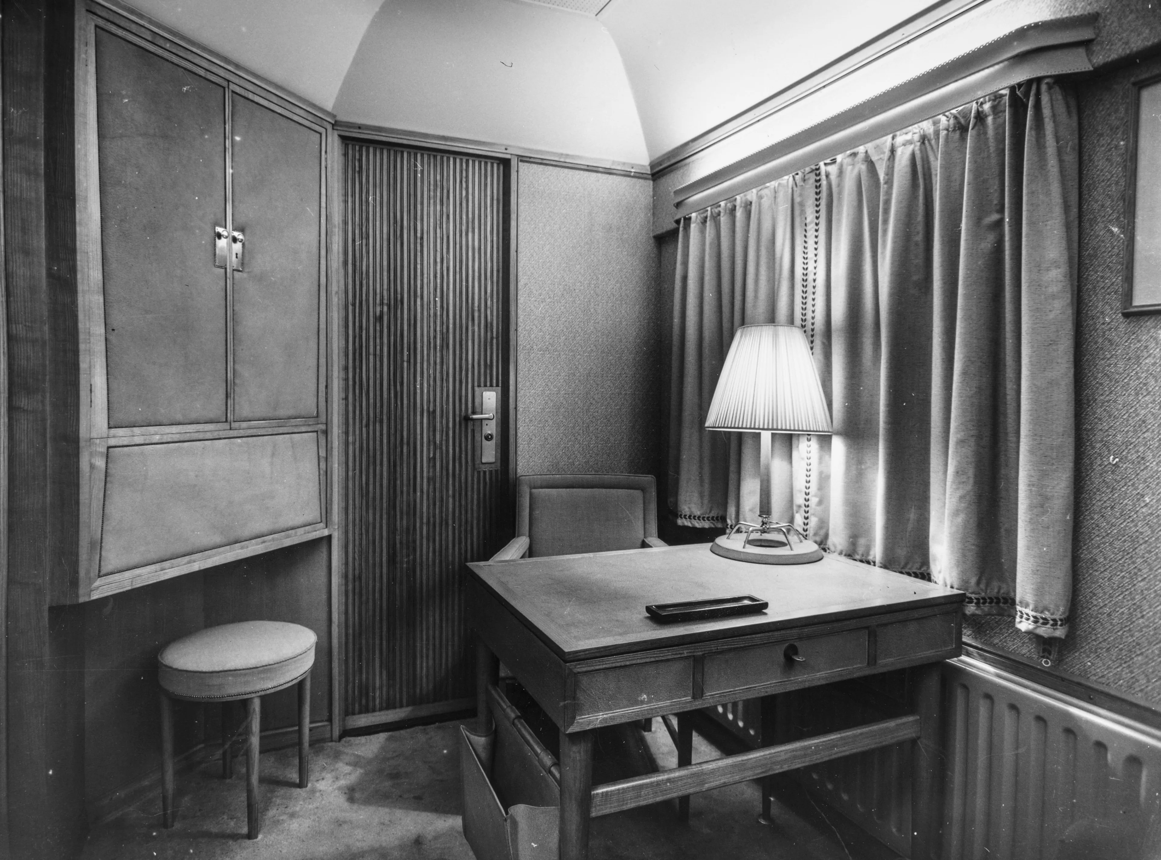 Het interieur van de koninklijke trein in 1963.