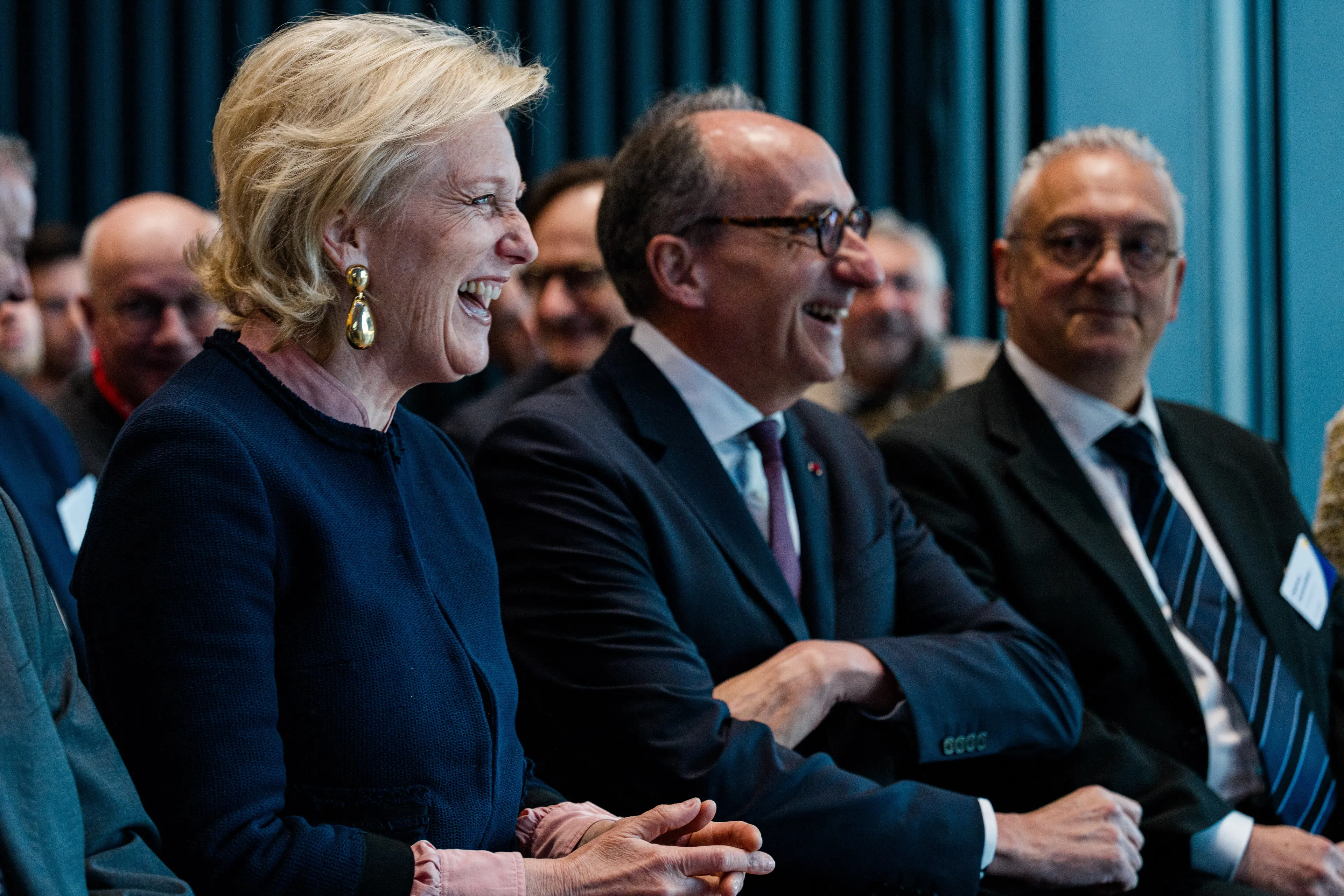 Prinses Astrid woont de opening bij van de nieuwe gentherapielocatie op de campus van biotechnologiebedrijf UCB (2026).