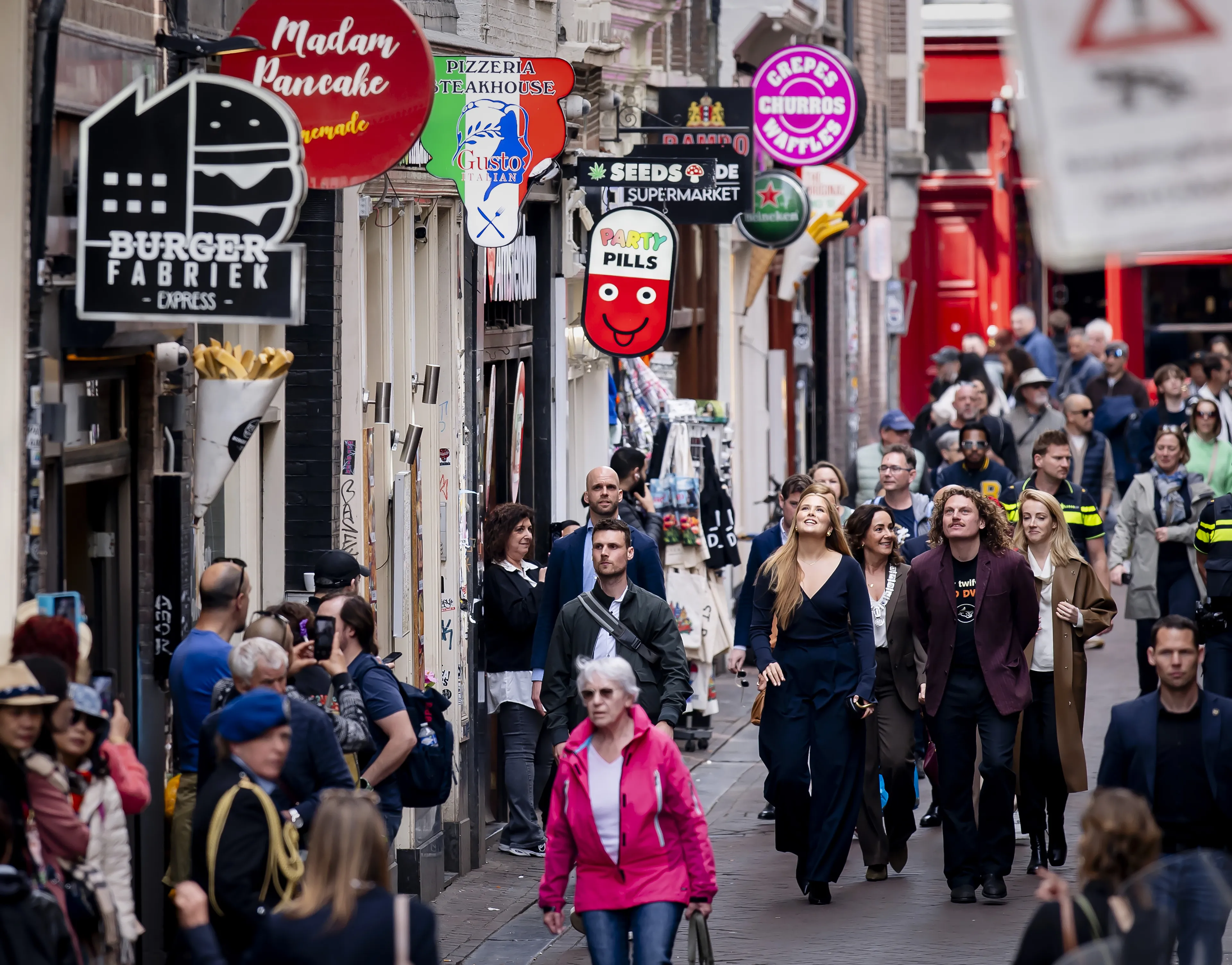 Het bezoek vergt veel van politie en beveiliging.