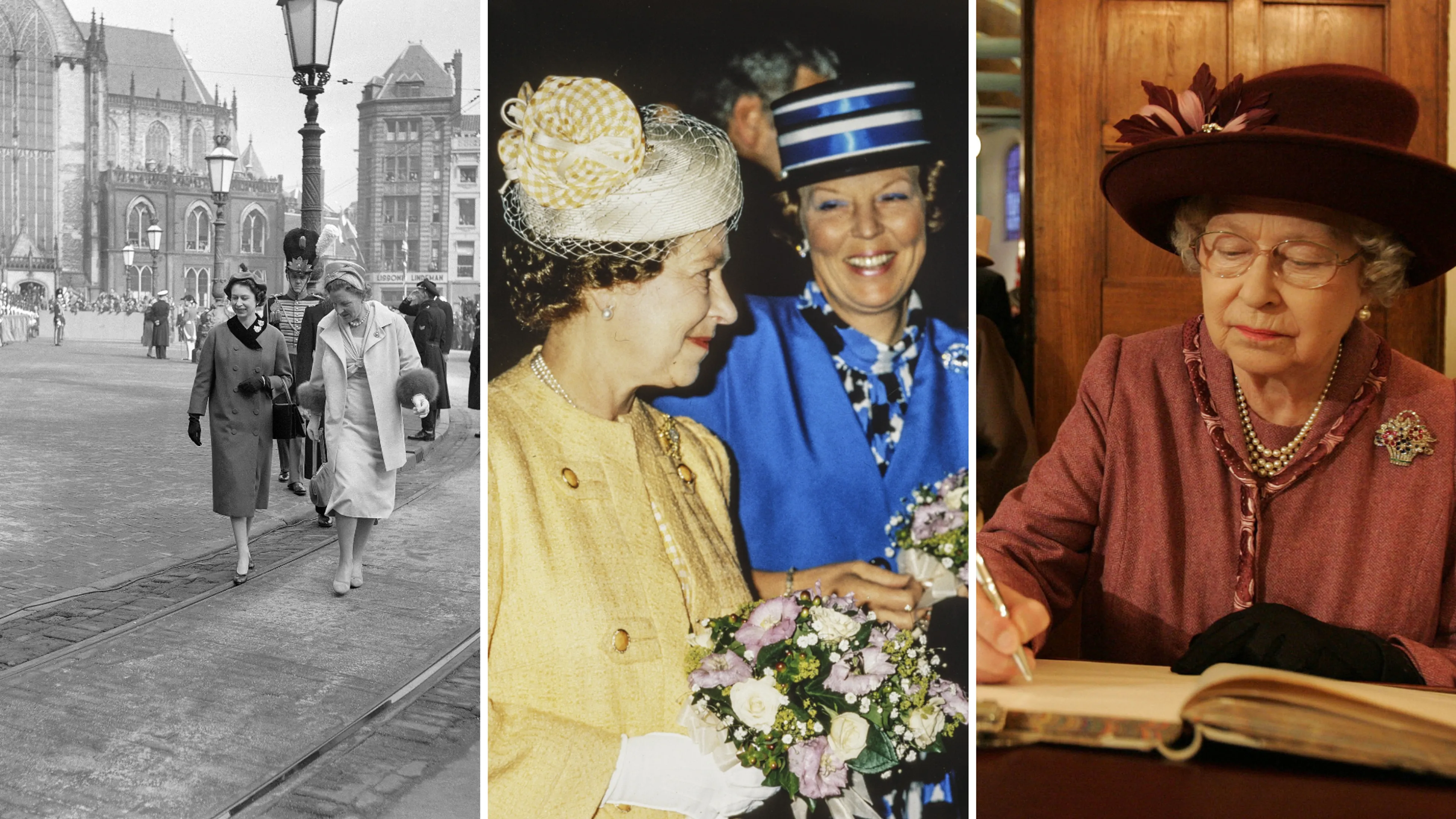 Déze vier bezoeken bracht koningin Elizabeth aan Amsterdam