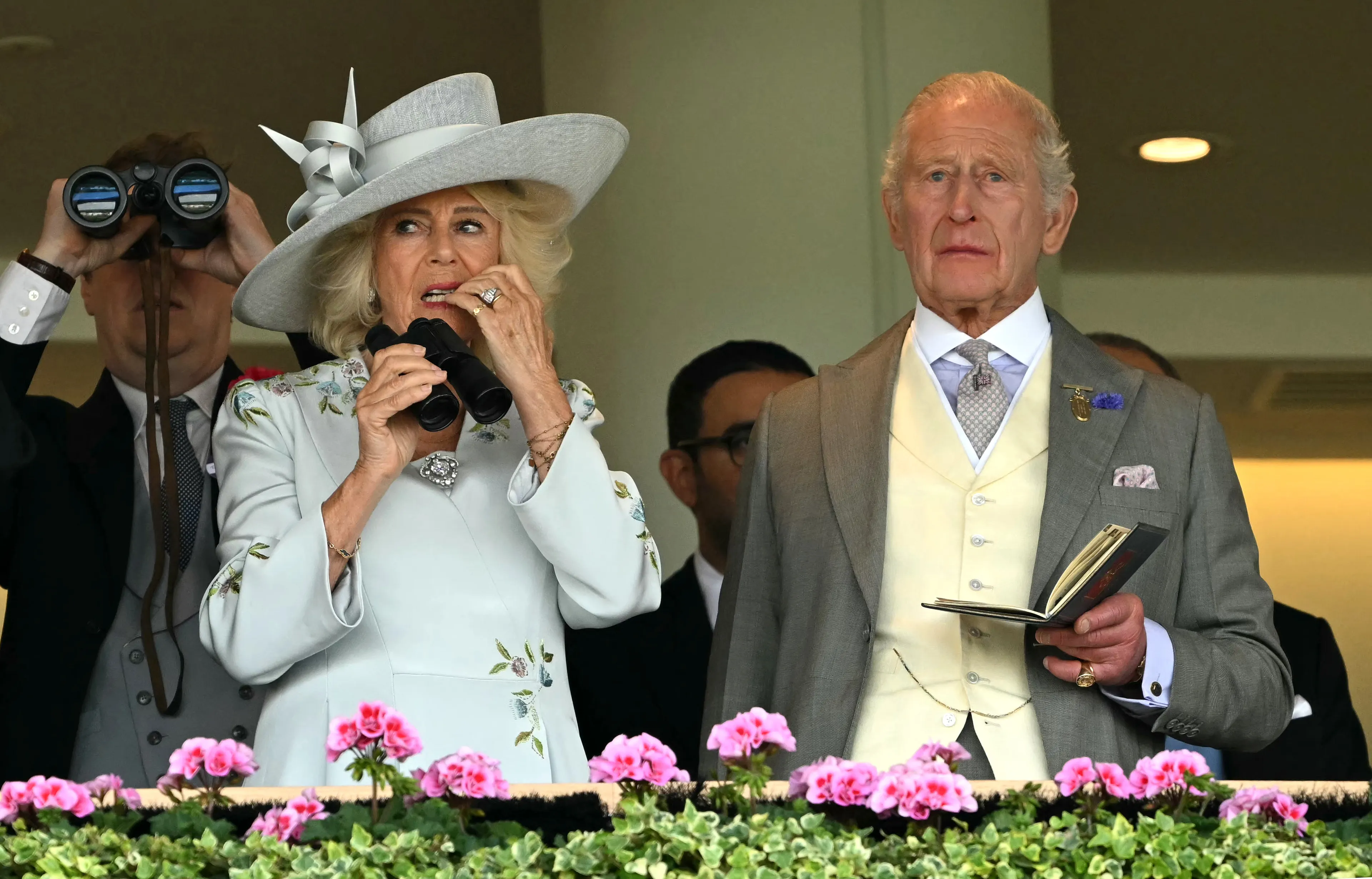 Koningin Camilla op de eerste dag van Royal Ascot.