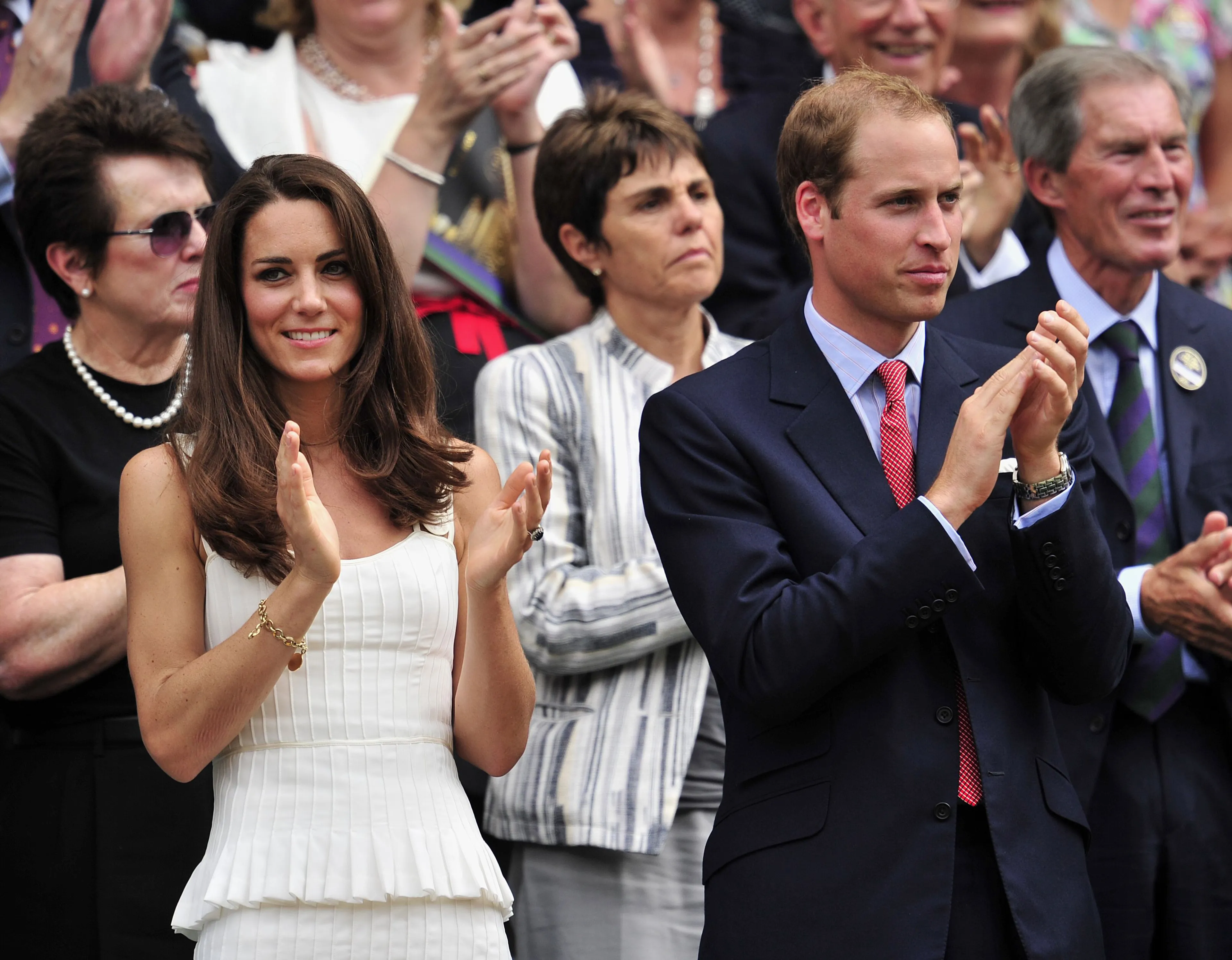 Samen met prins William zat ze in het publiek.