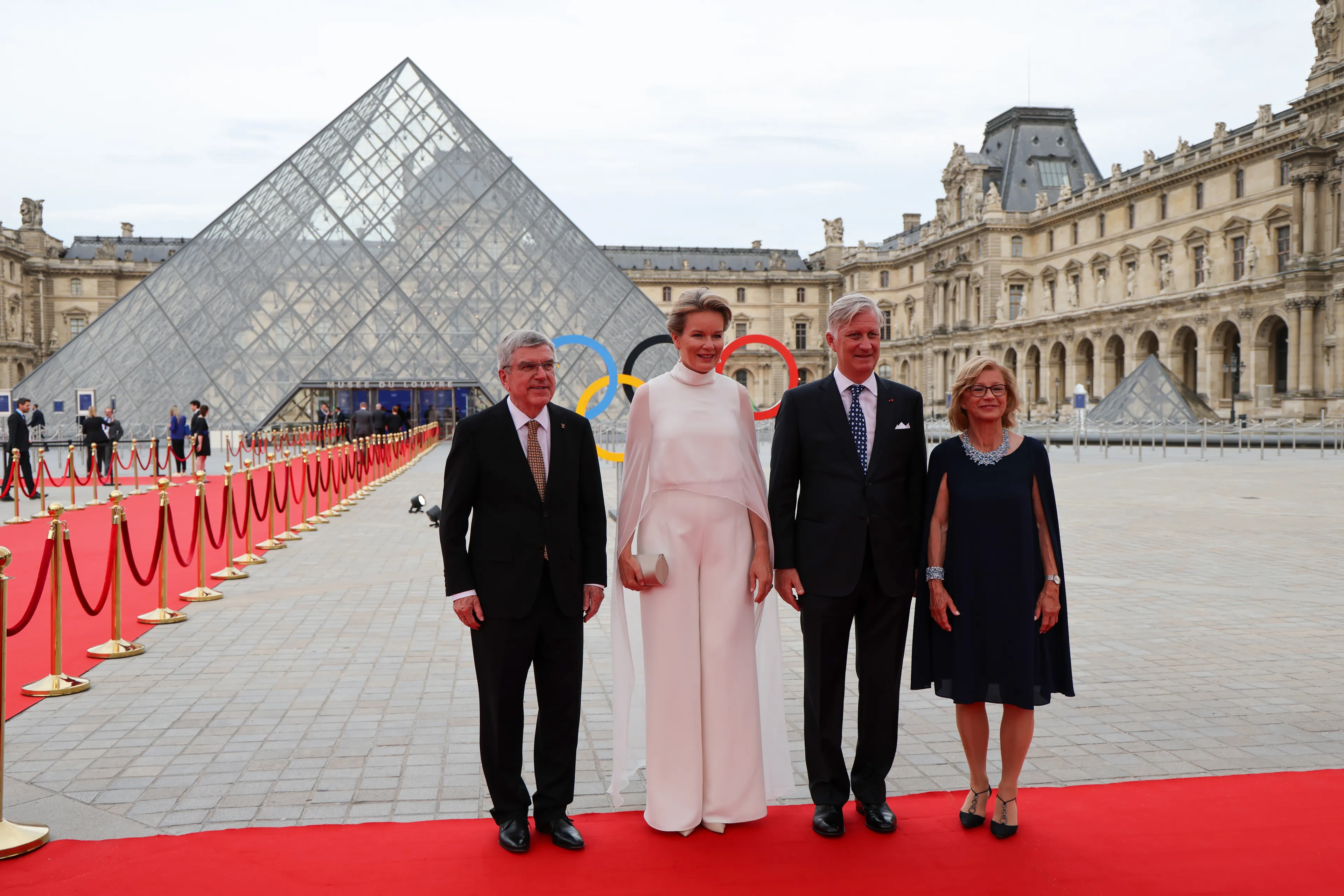 Mathilde en Filip bij een diner voor de Olympische Spelen in Parijs (2024).