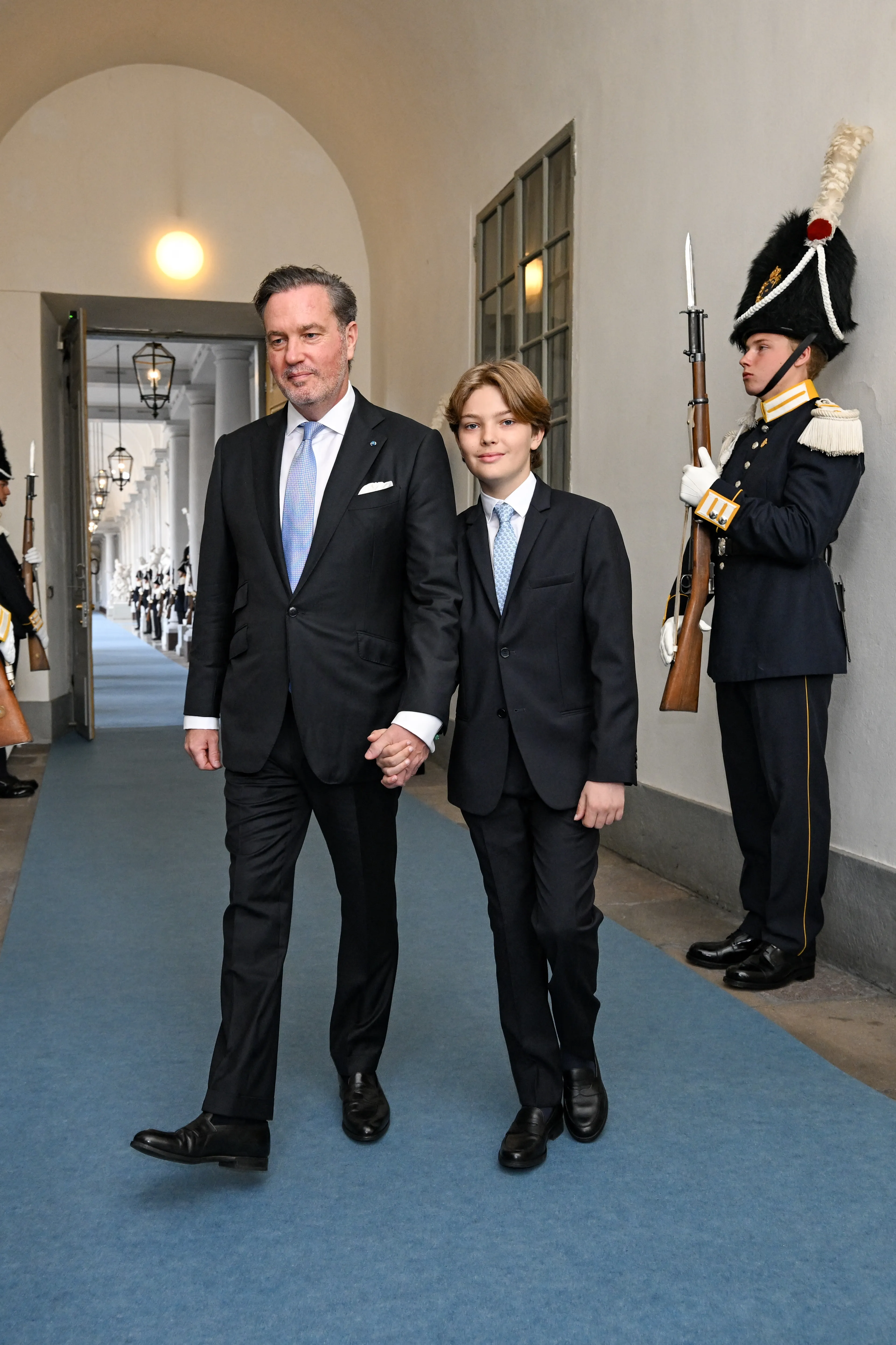 Christopher O'Neill met zijn zoon prins Nicolas.