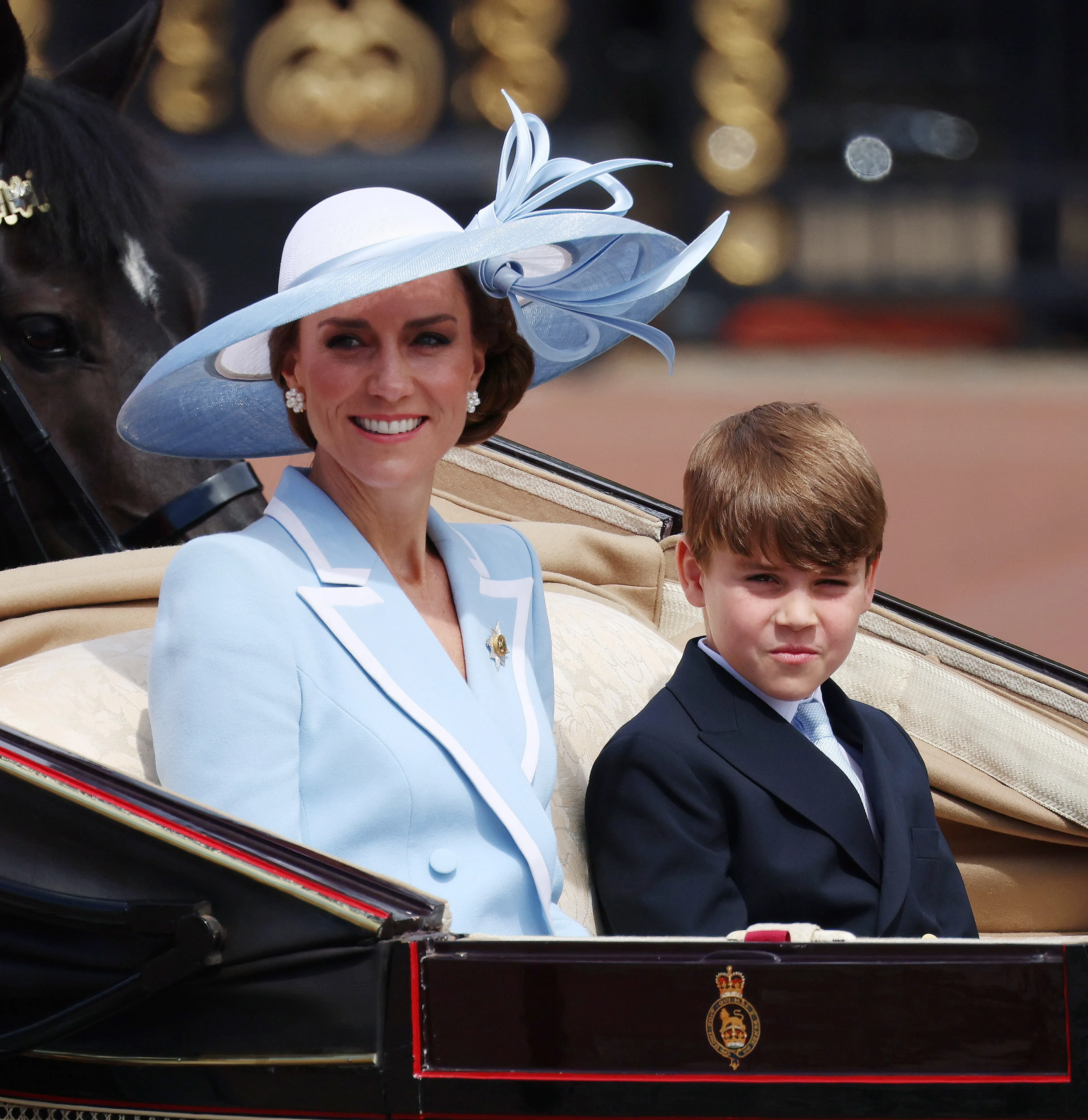 Catherine, de prinses van Wales en prins Louis.