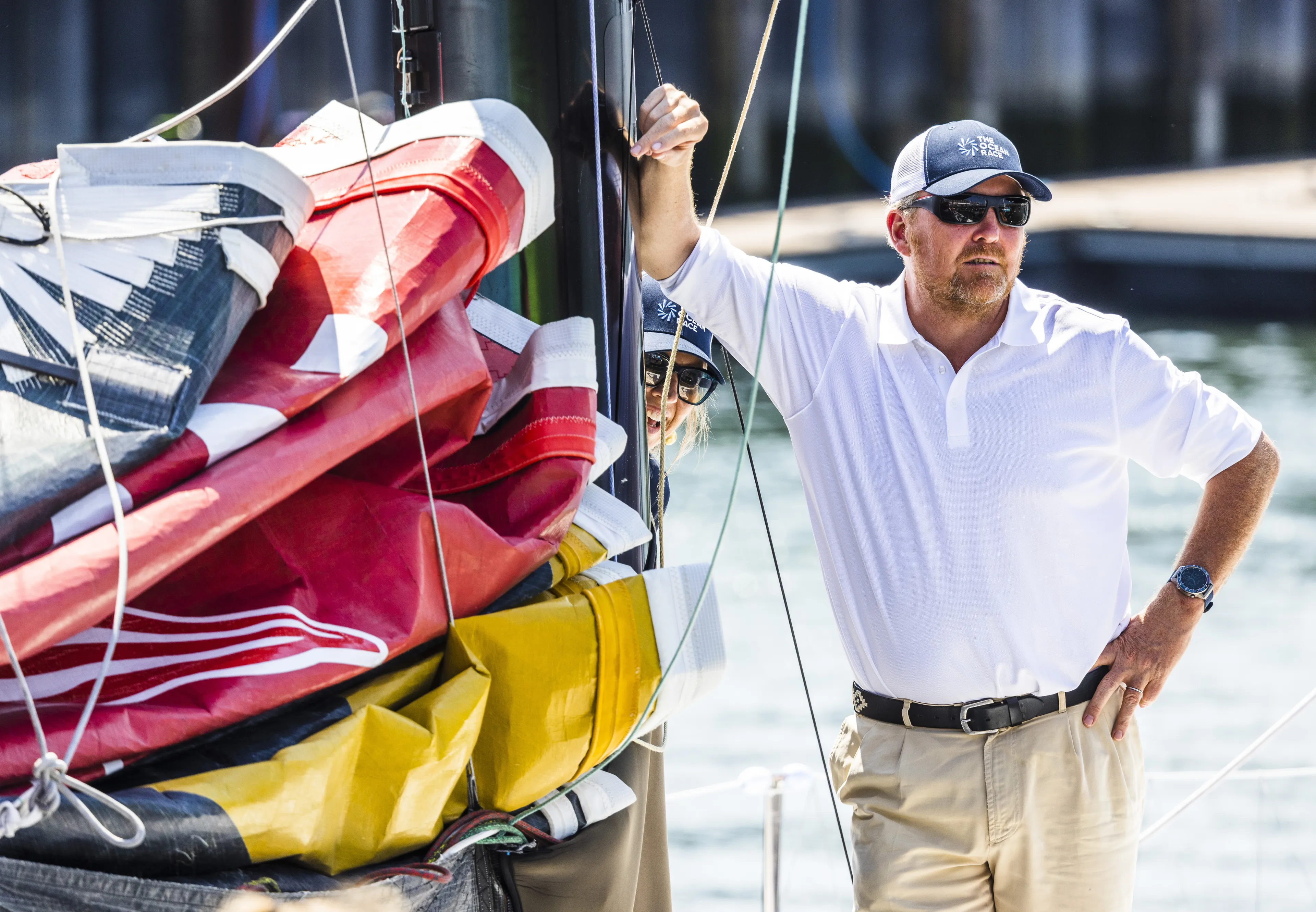 Koning Willem-Alexander bij The Ocean Race (2023).