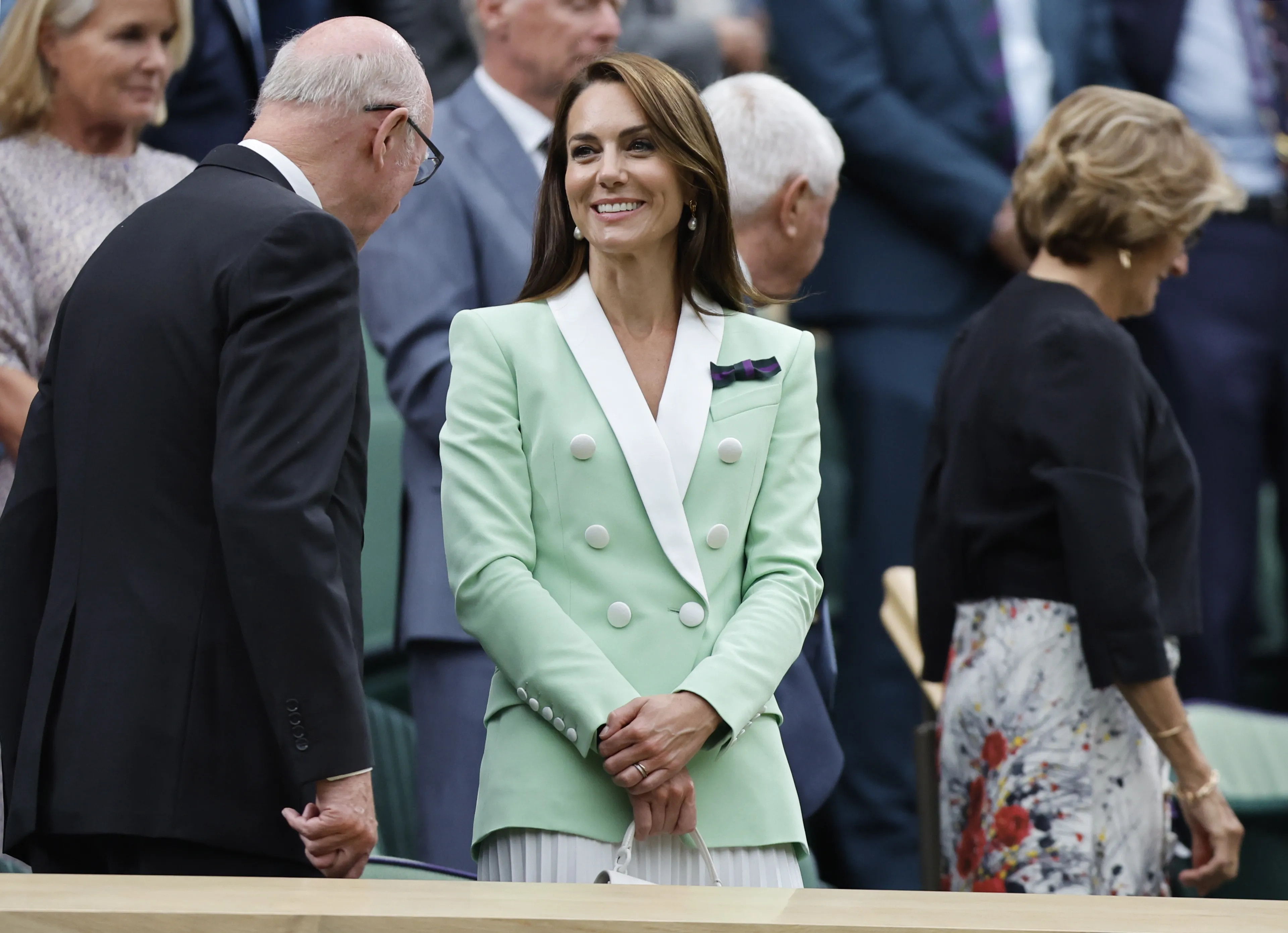 Catherine combineerde het groen met wit.