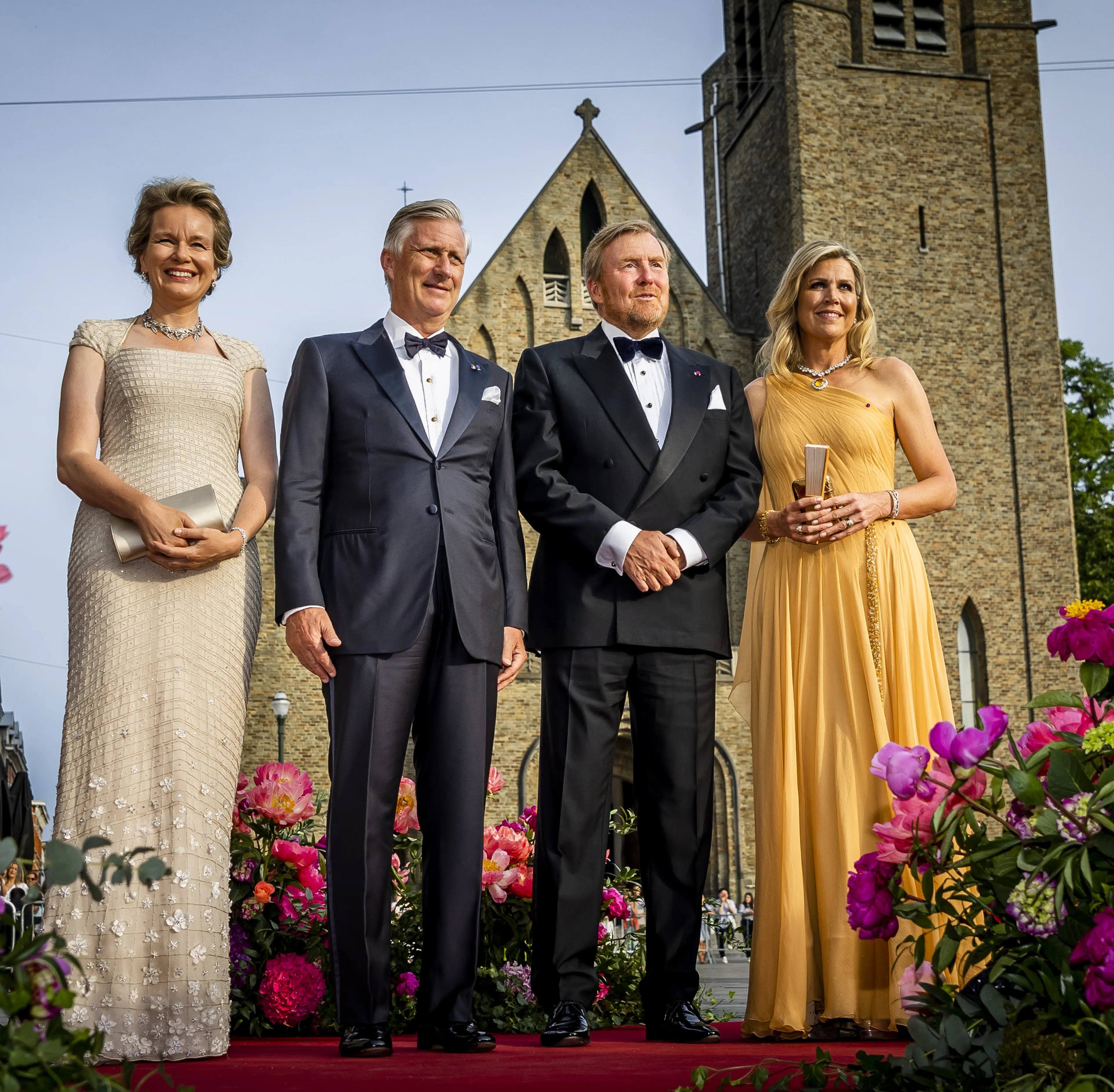Koning Filip en koningin Mathilde ontvangen koning Willem-Alexander en koningin Máxima op staatsbezoek (2023).
