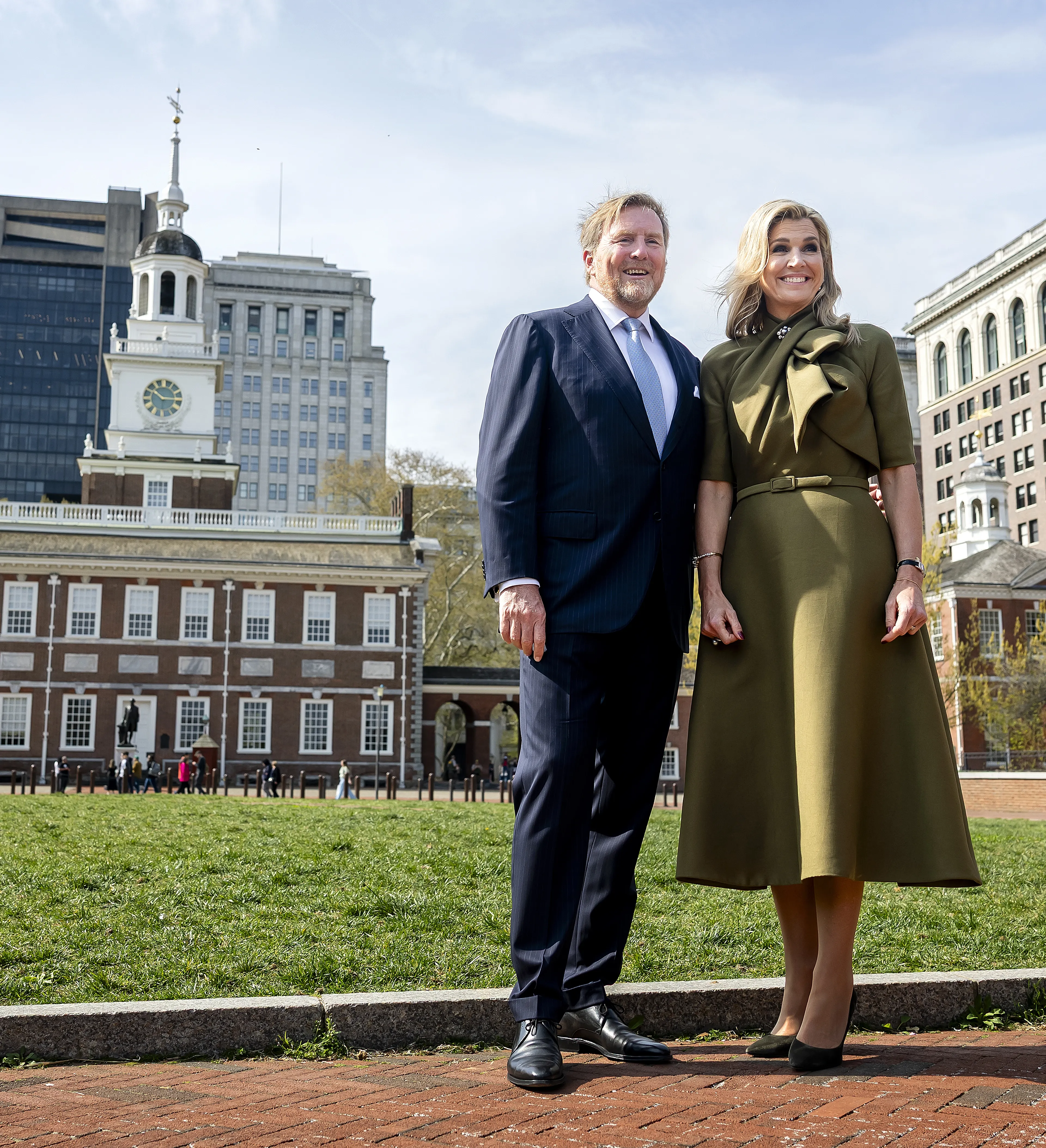 Het koningspaar in de VS.