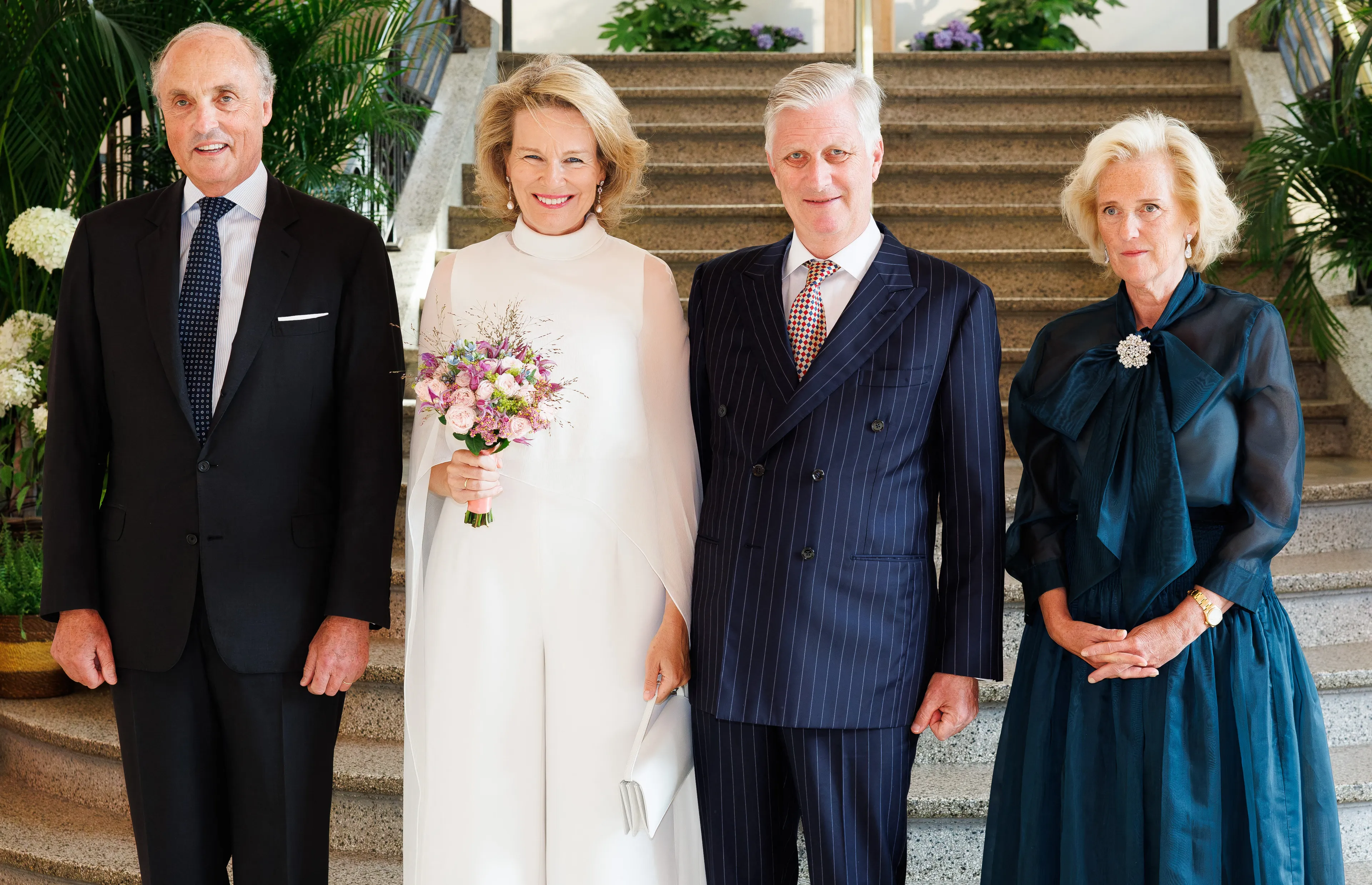 Koning Filip, koningin Mathilde, prinses Astrid en prins Lorenz bij het preludeconcert.