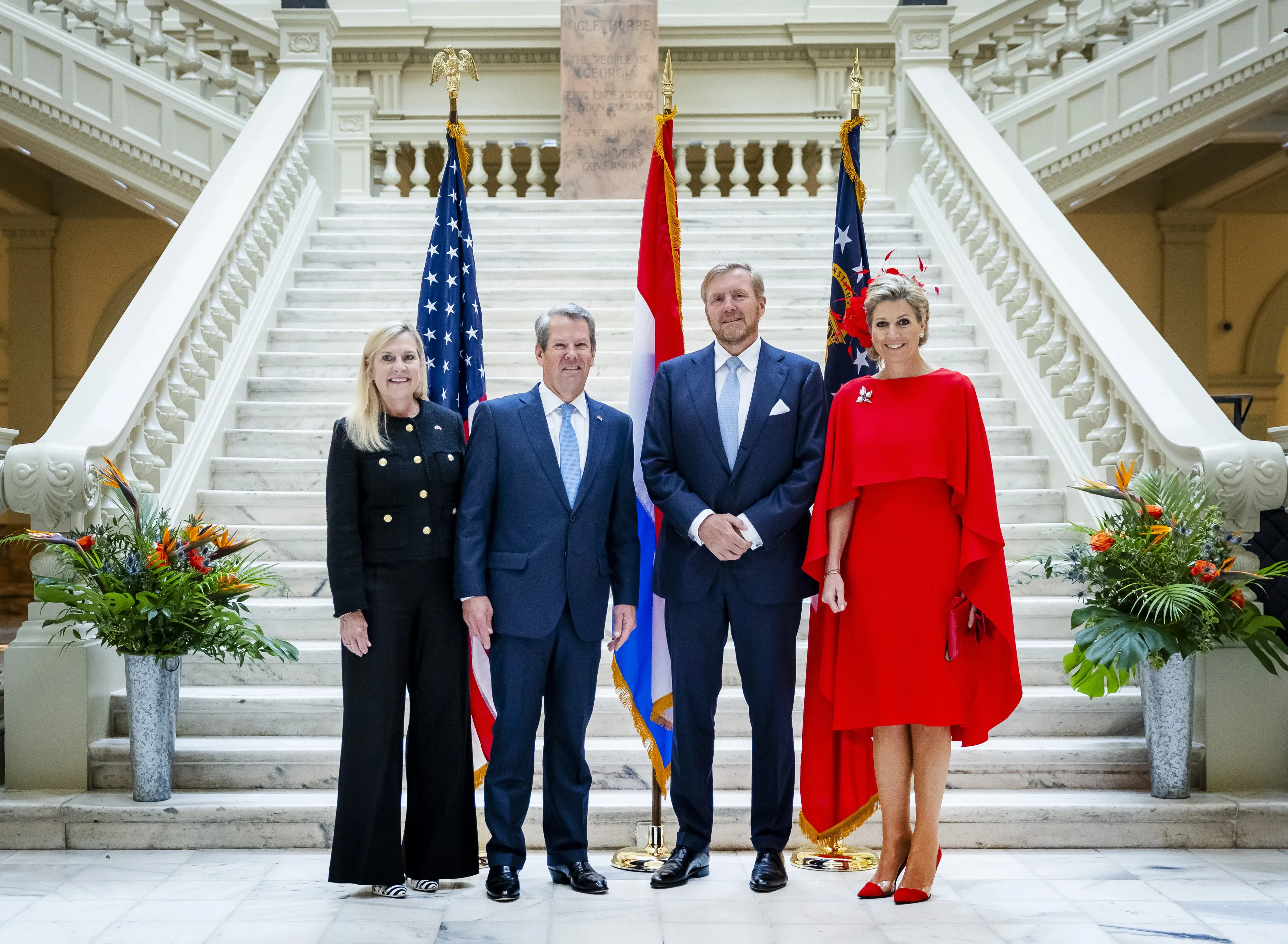 Het koningspaar in State Capitol.