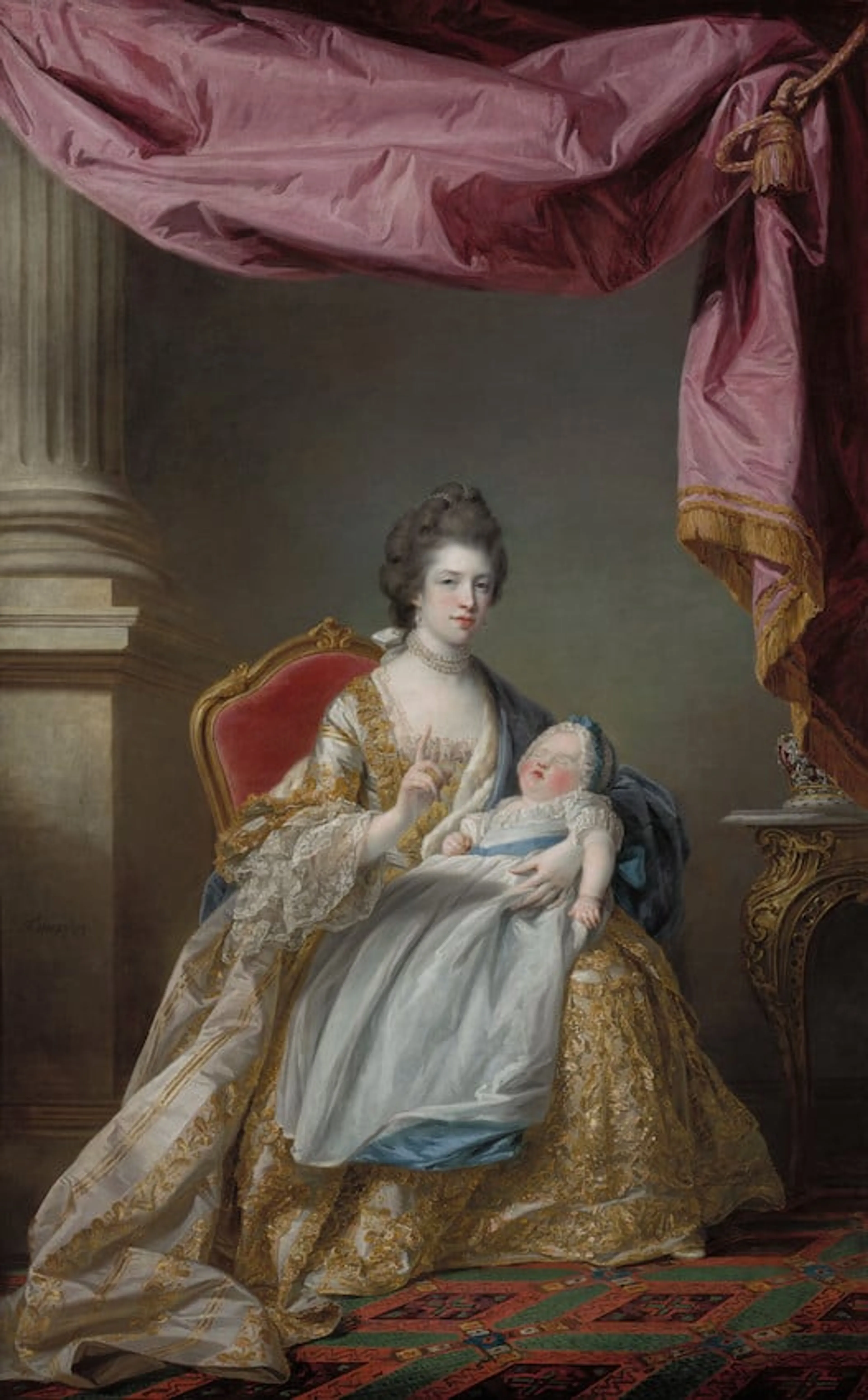 Charlotte met haar dochter prinses Charlotte (1767).