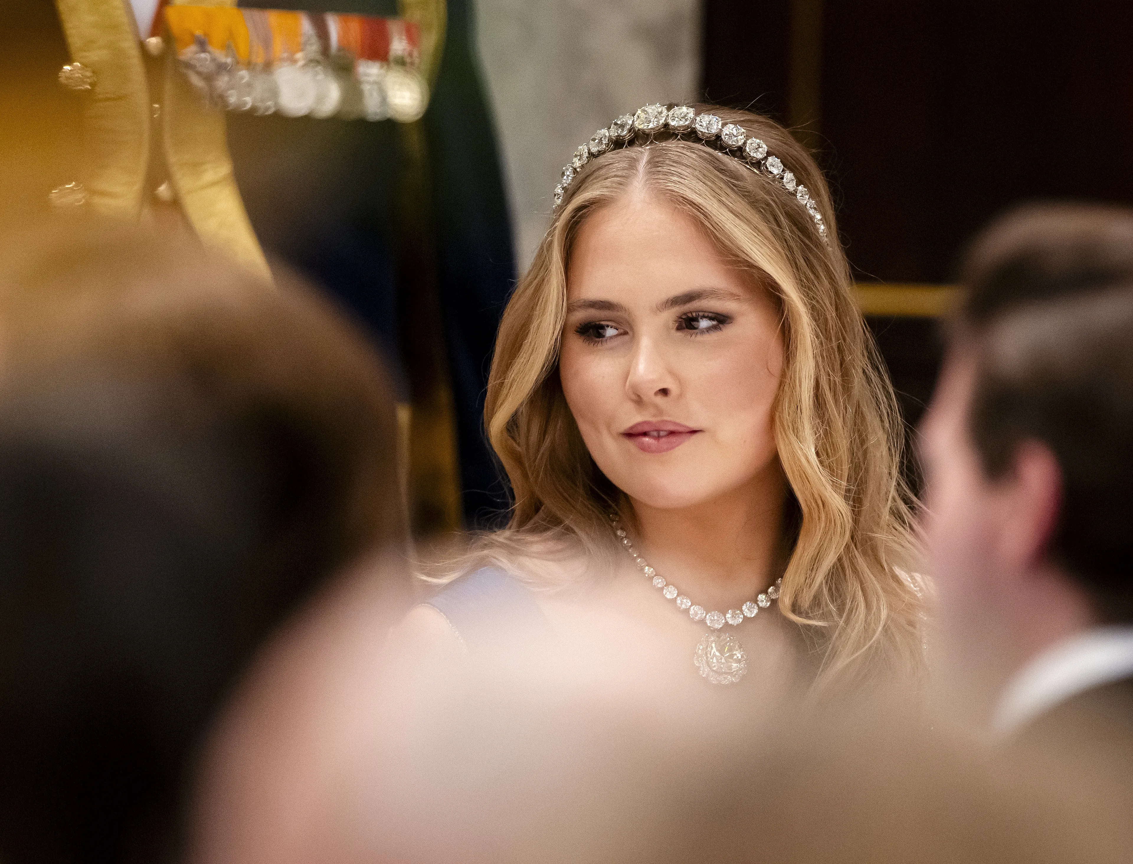 Prinses Amalia tijdens een staatsbanket (2025).