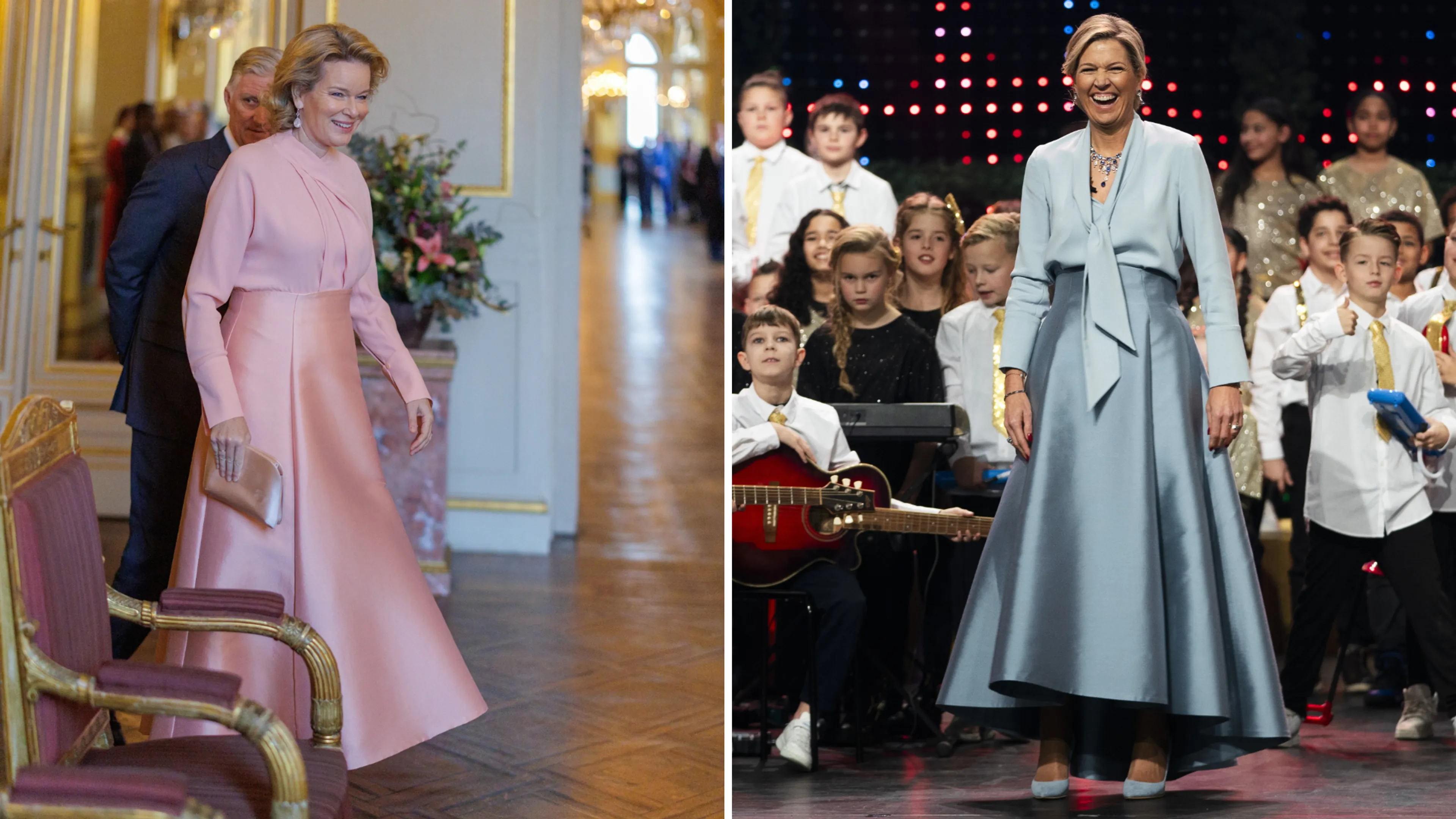 Eén rok, twee koninginnen: Máxima en Mathilde in dezelfde kleding gespot