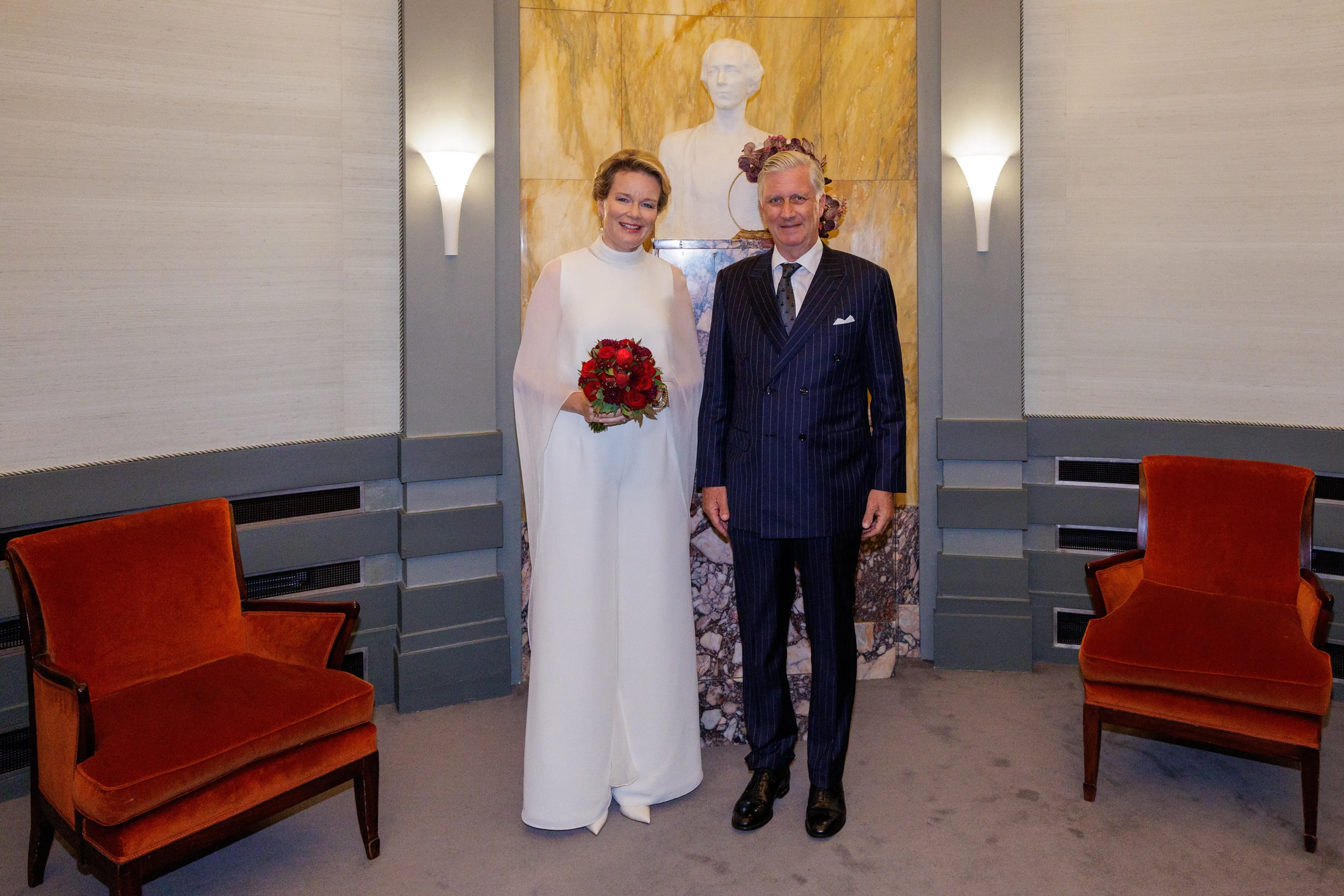 Samen met haar man koning Filip bezocht ze het concert (2025).