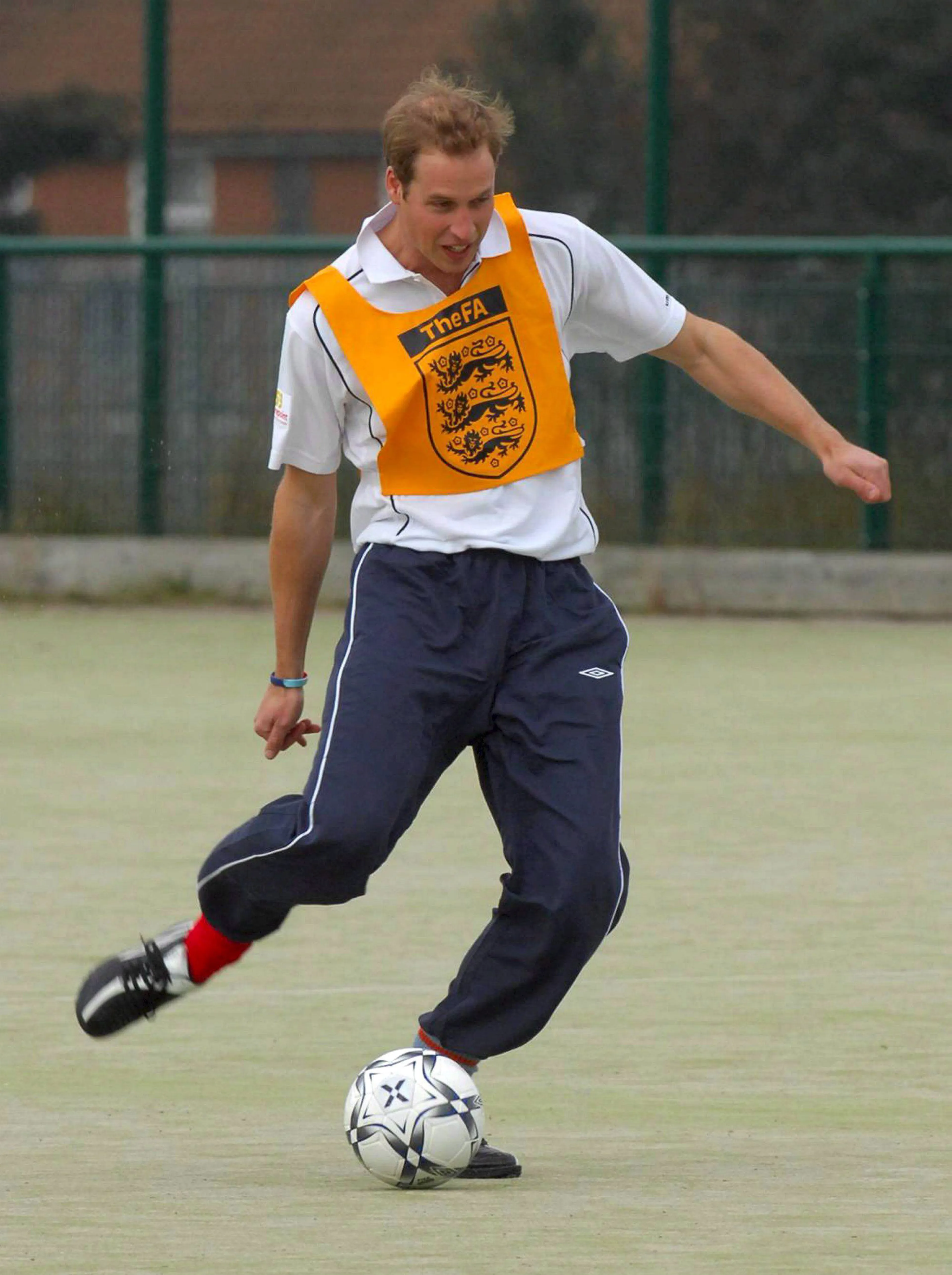 William aan het voetballen als president van the Football Association (2007).