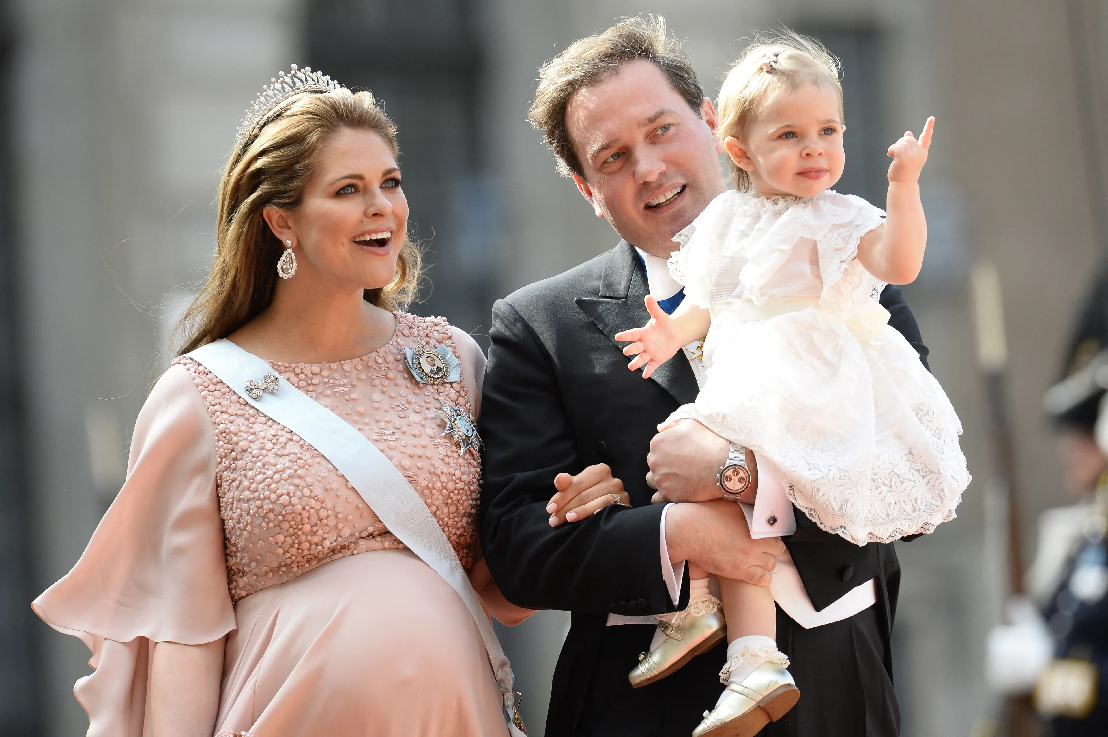 Prinses Madeleine op de huwelijksdag van haar broer, prins Carl Philip (2015).