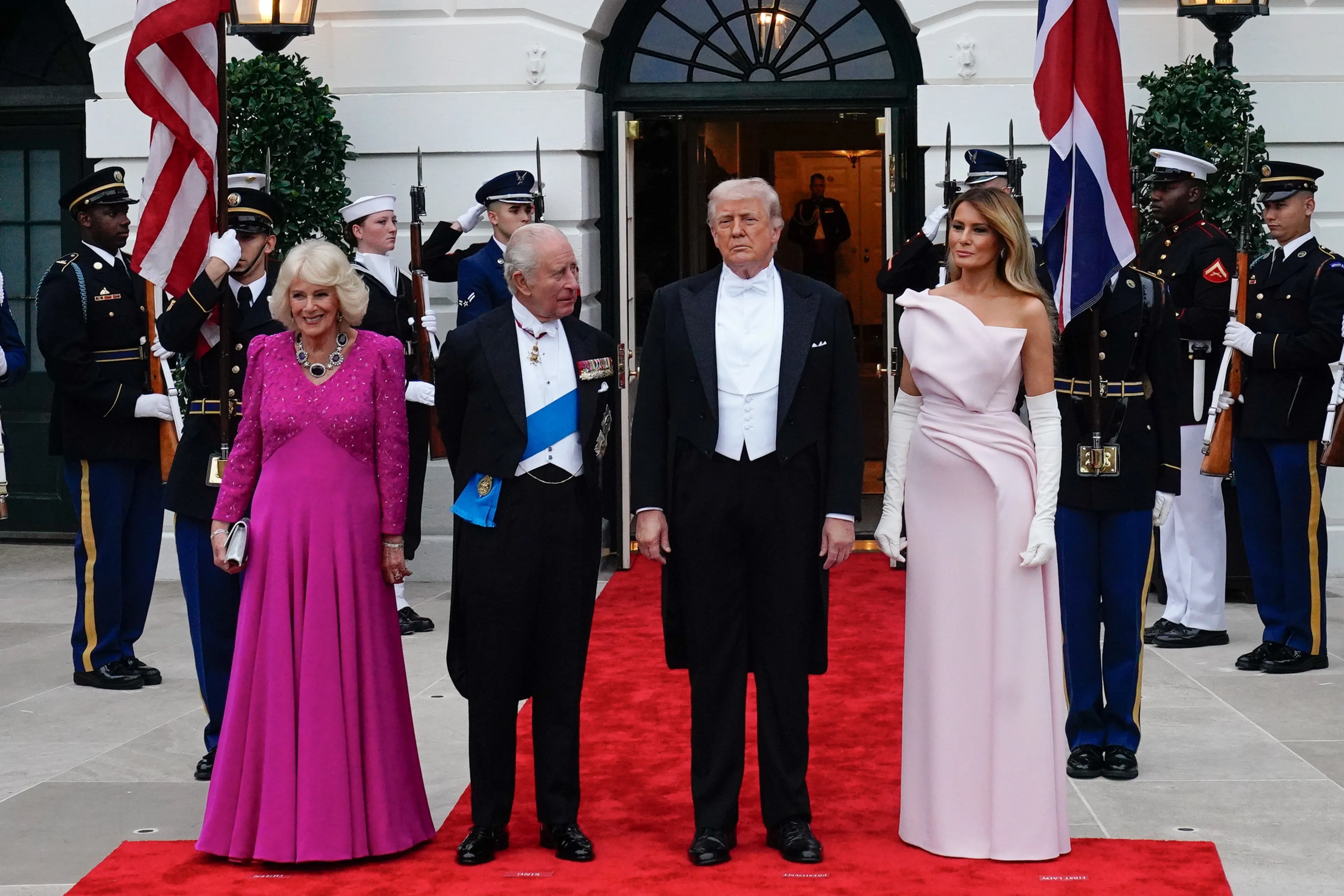 Een officiële foto voorafgaand aan het staatsbanket.