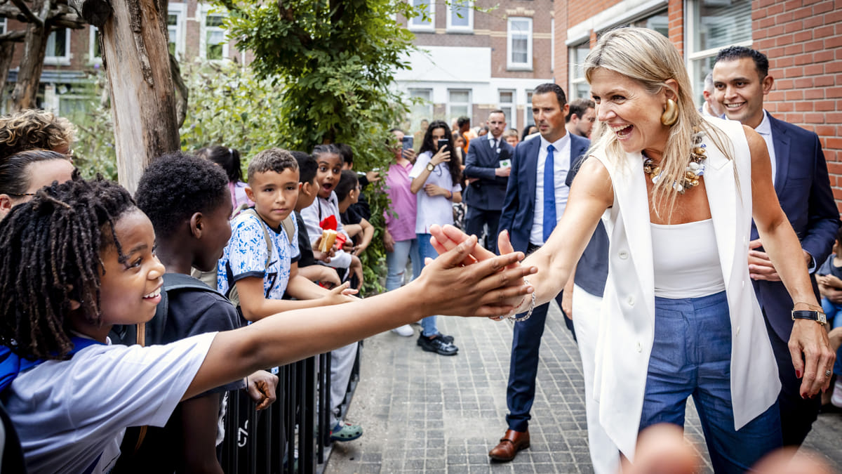 Koningin Máxima bezoekt stichting 'Team Toekomst' in Rotterdam