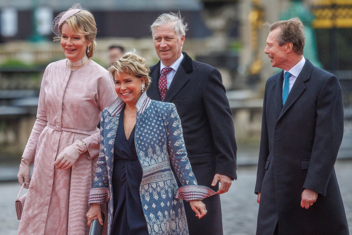 Koning Filip en koningin Mathilde ontvangen Luxemburgse royals in Brussel