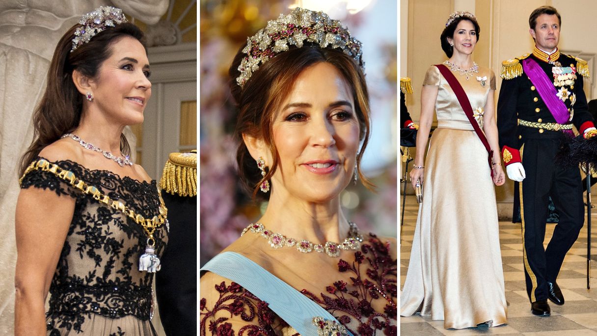Zien: koningin Mary draagt één avondjurk op vier verschillende manieren