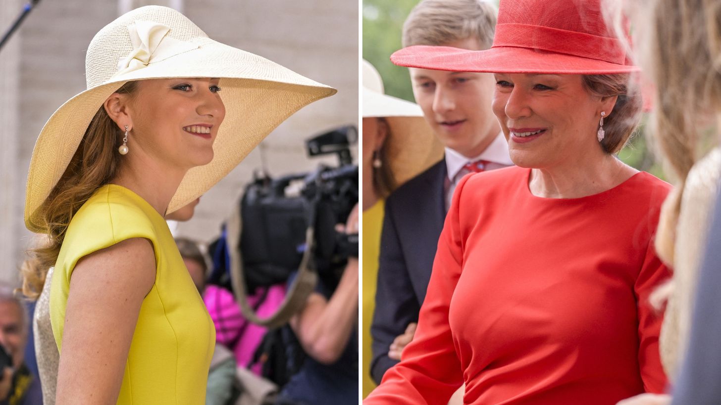 Mode: Mathilde en Elisabeth gekleed in de kleuren van België