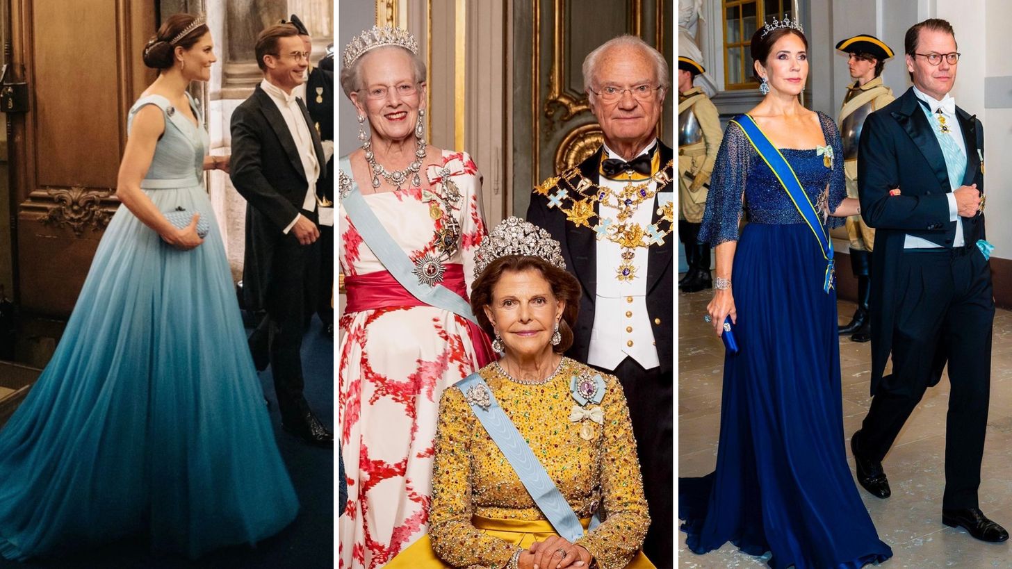 Royals beleven sprookjesachtige gala-avond tijdens banket in Zweden
