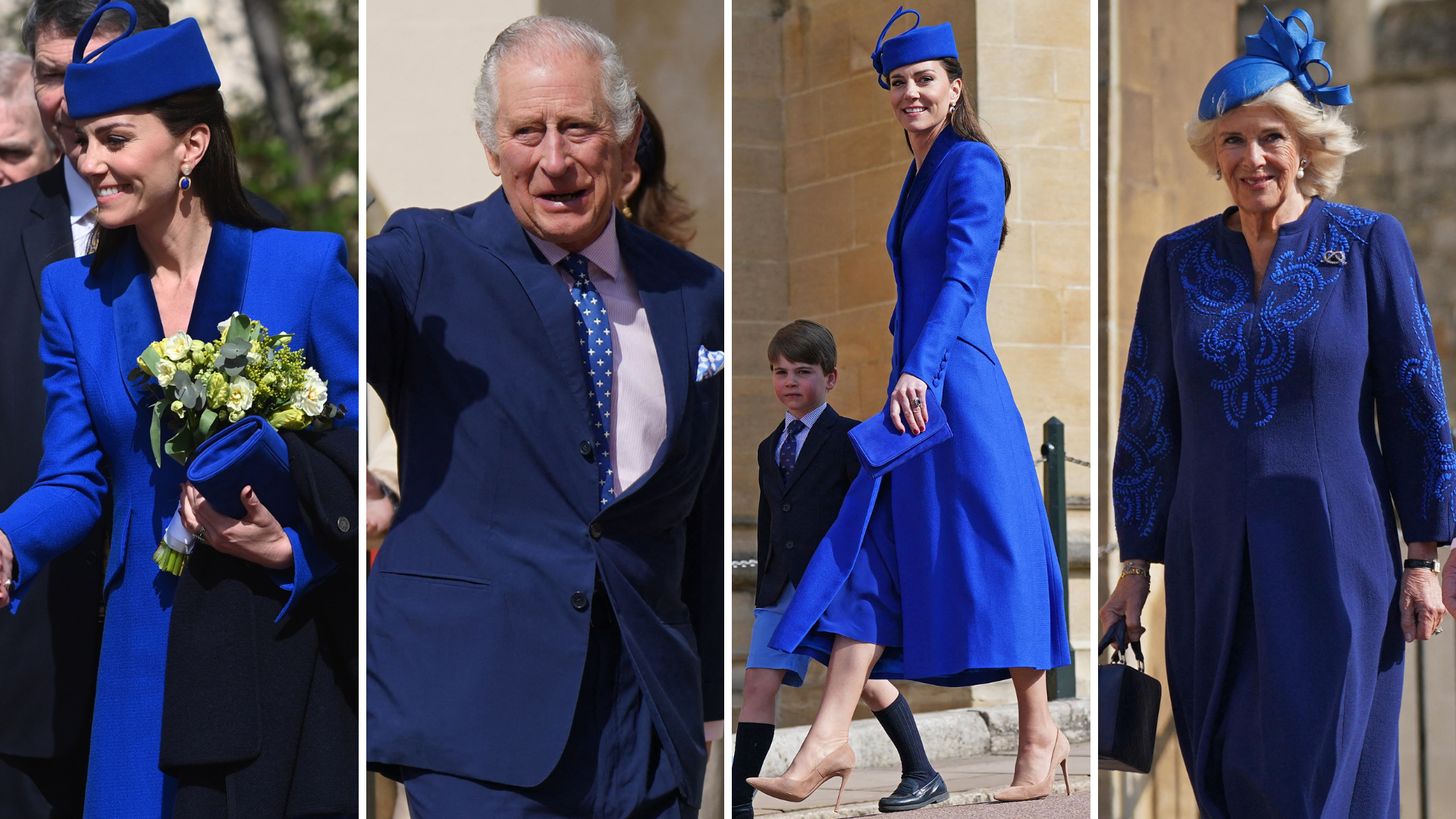Foto's: Britse royals vieren Pasen in koningsblauw