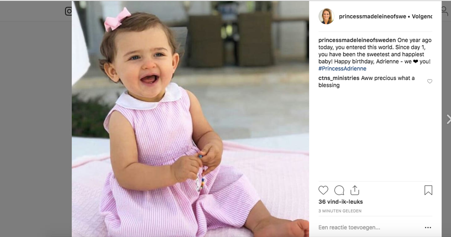 Foto's: Hoera, prinses Adrienne is 1 jaar!
